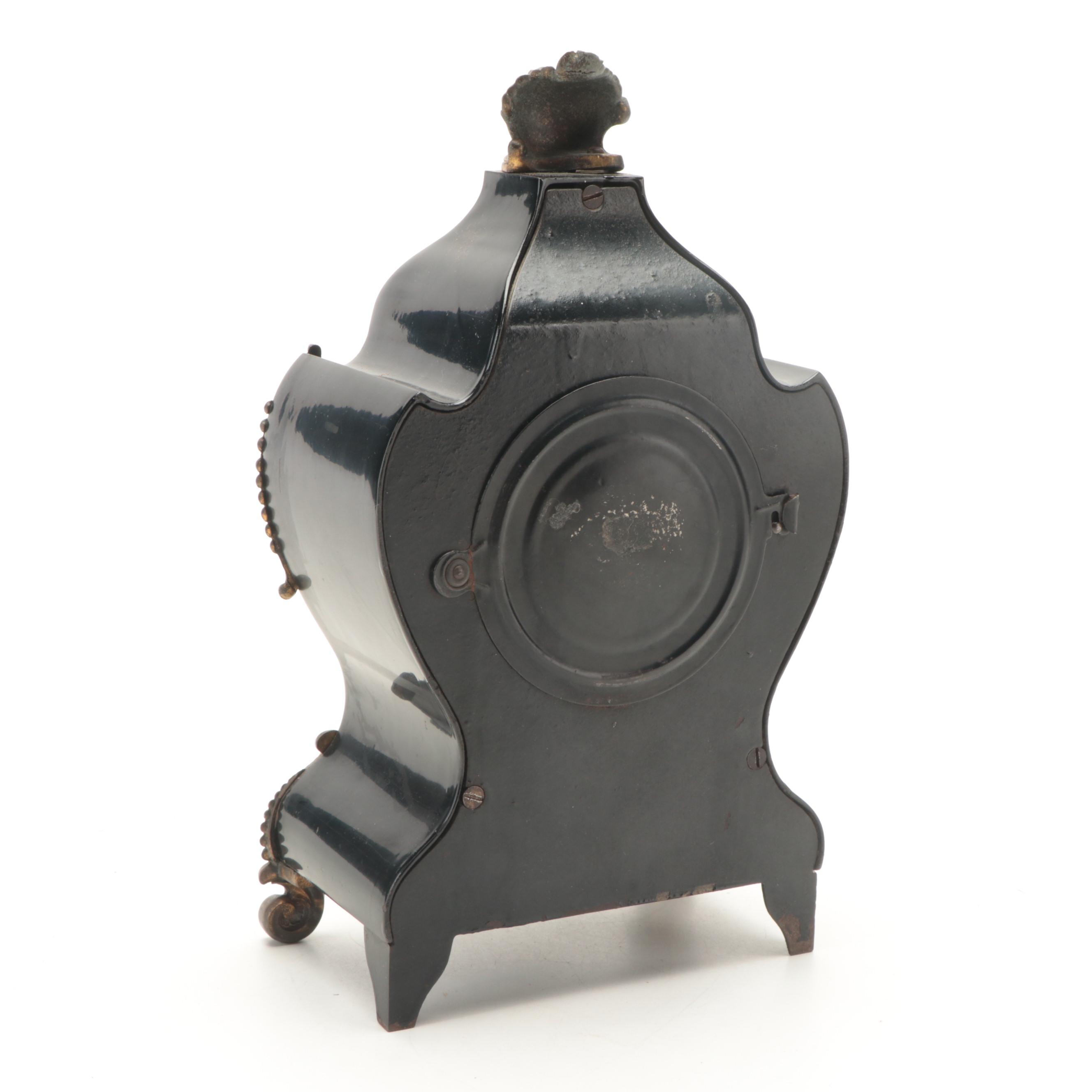 Ansonia Baroque Style Footed Mantel Clock, Late 19th Century