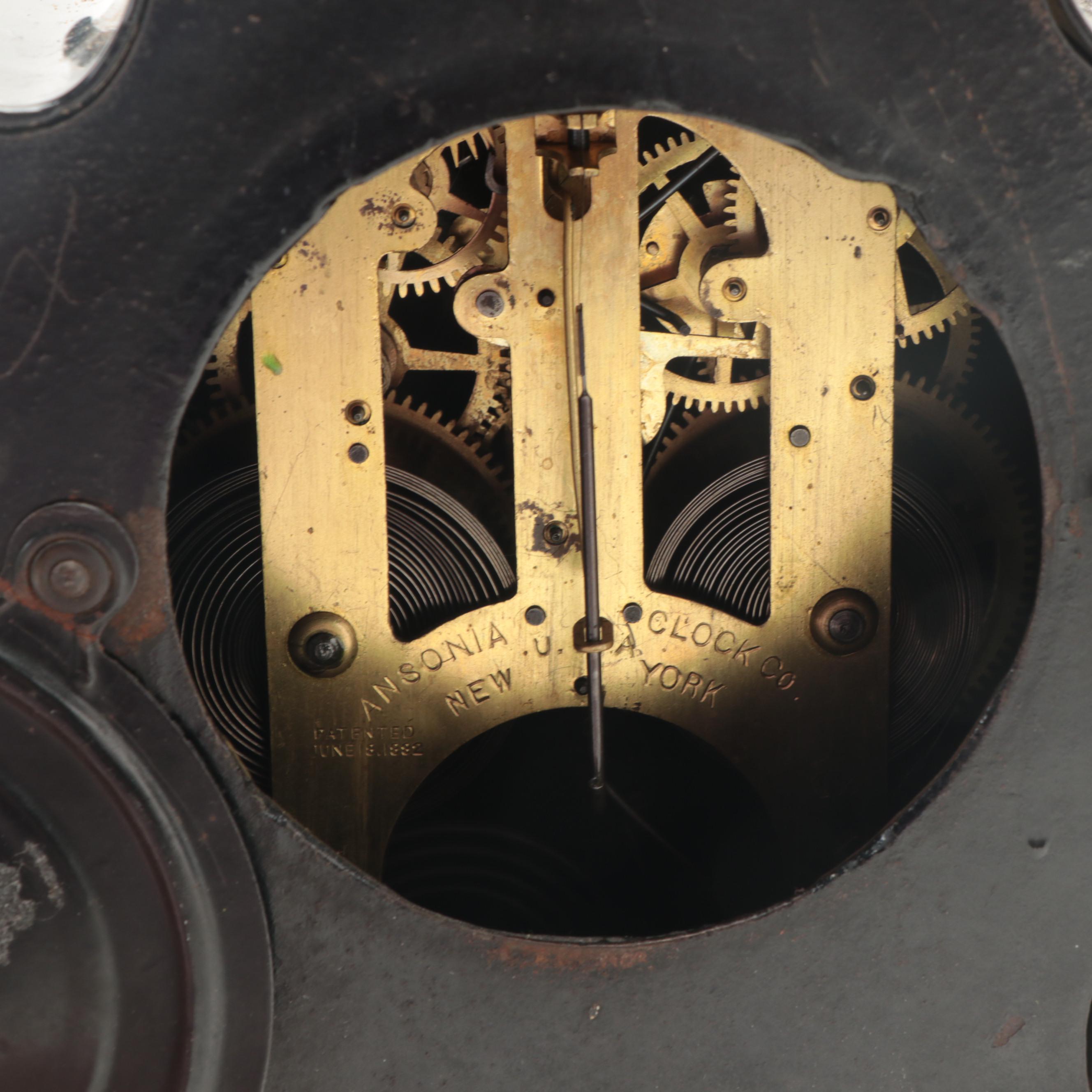 Ansonia Baroque Style Footed Mantel Clock, Late 19th Century