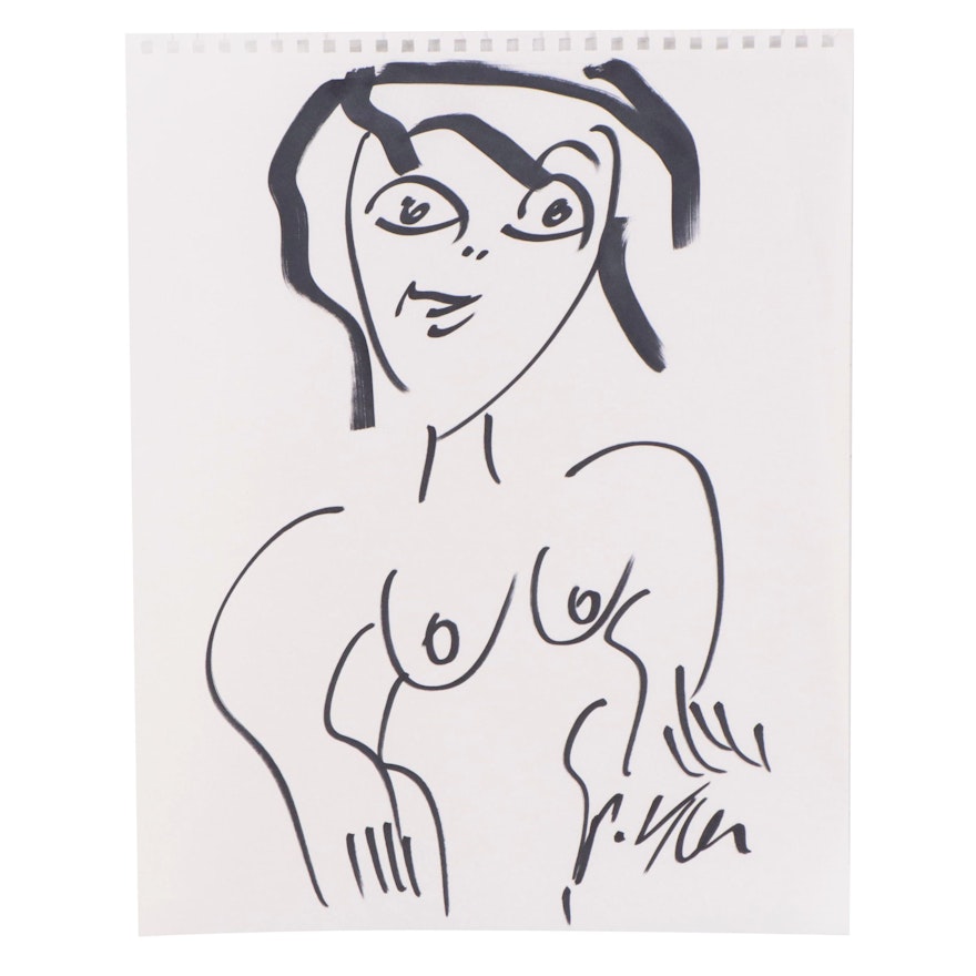 Peter Keil Ink Drawing of Nude