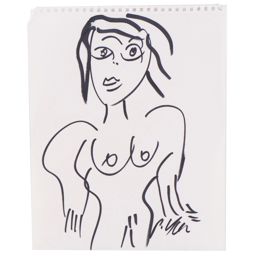 Peter Keil Ink Drawing of Nude