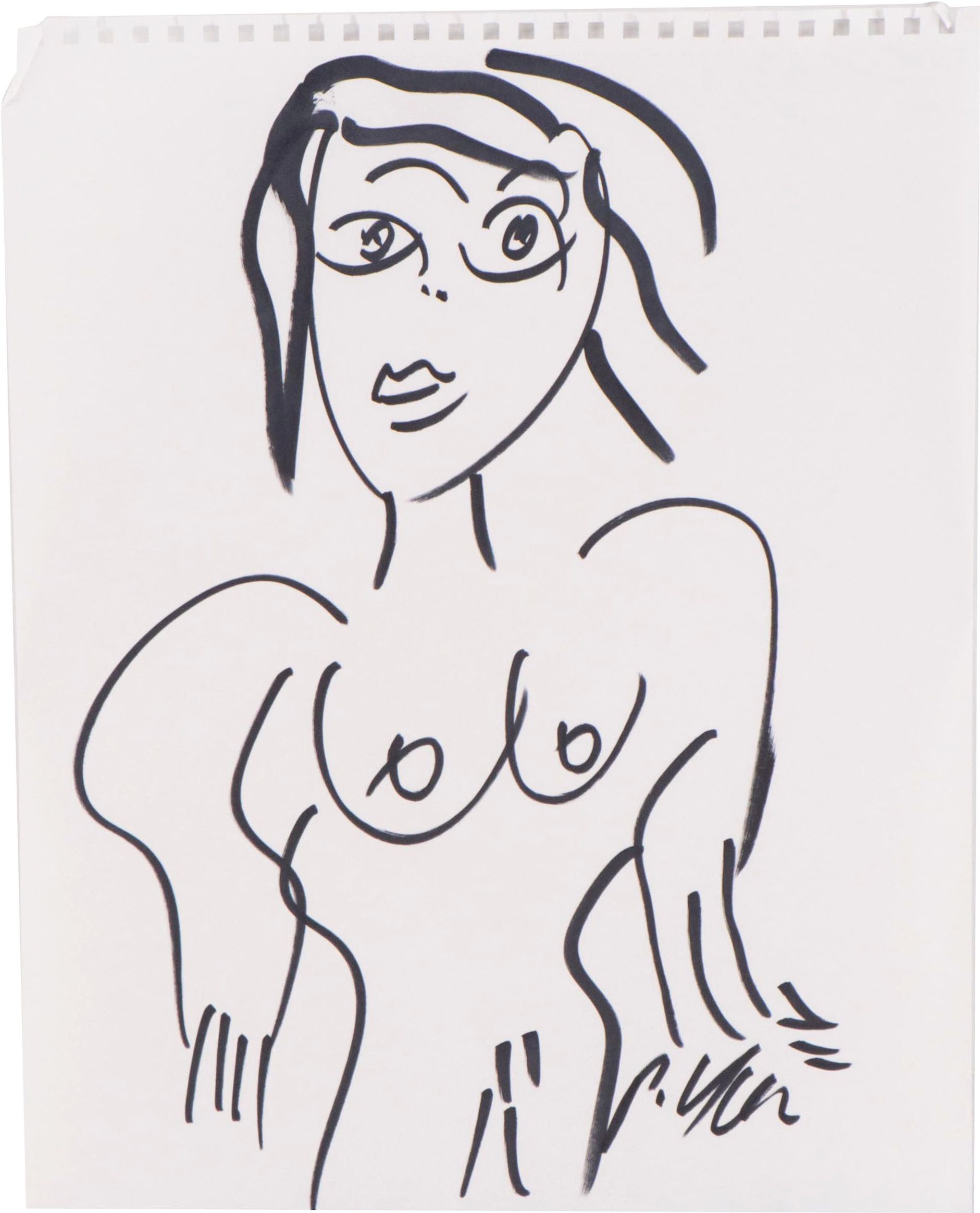 Peter Keil Ink Drawing of Nude