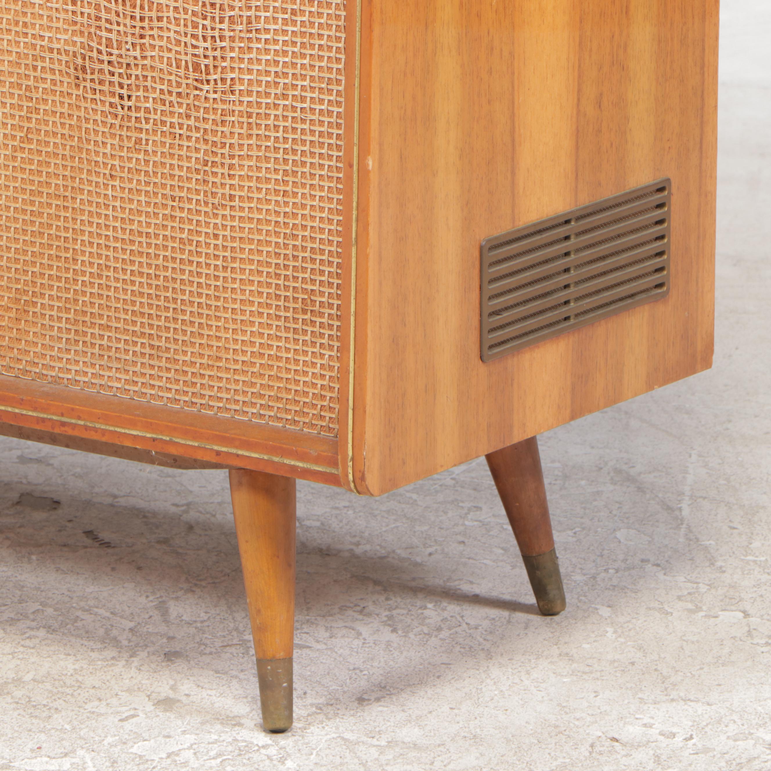 Mid-Century Modern Telefunken Stereo Console With Turntable