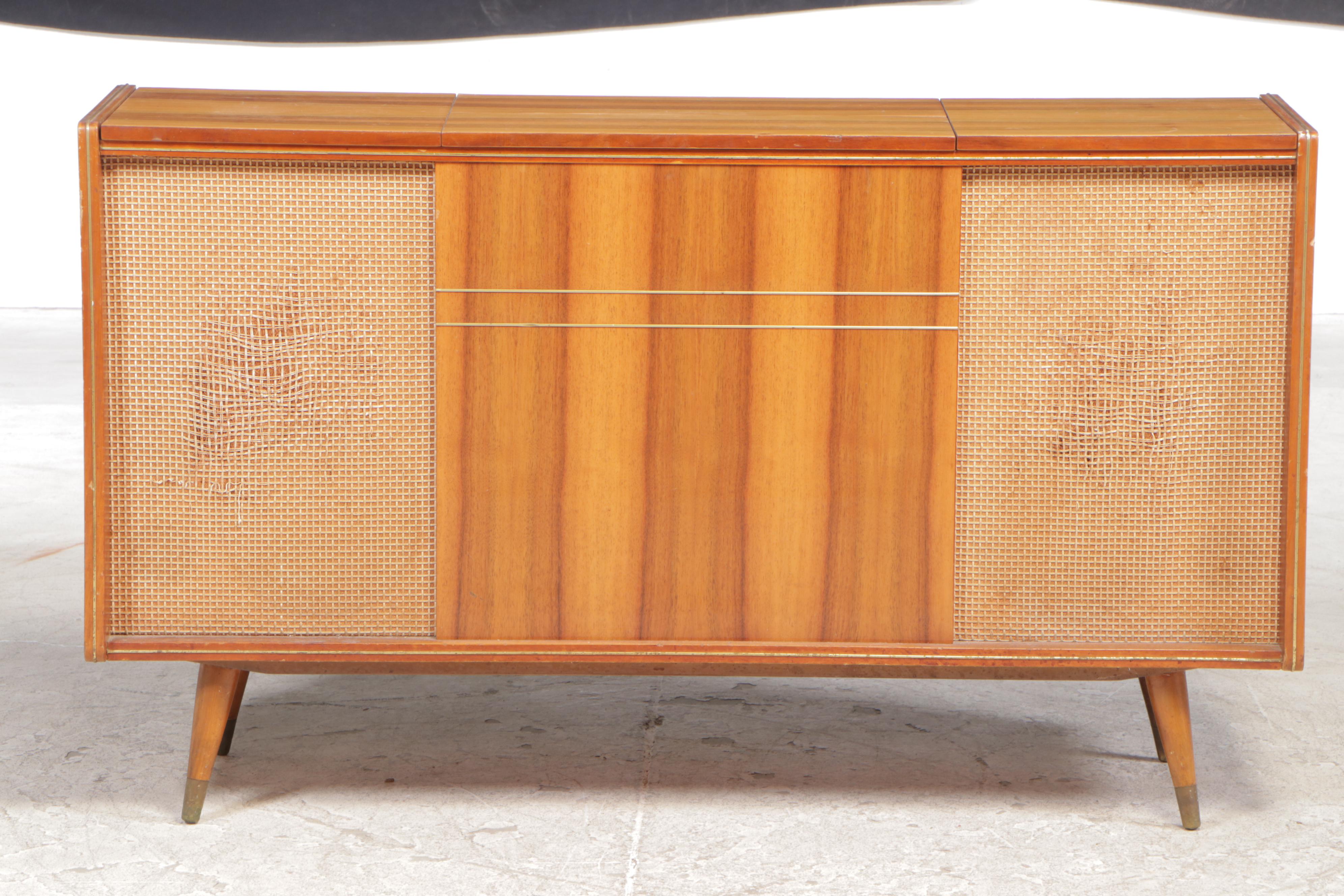 Mid-Century Modern Telefunken Stereo Console With Turntable