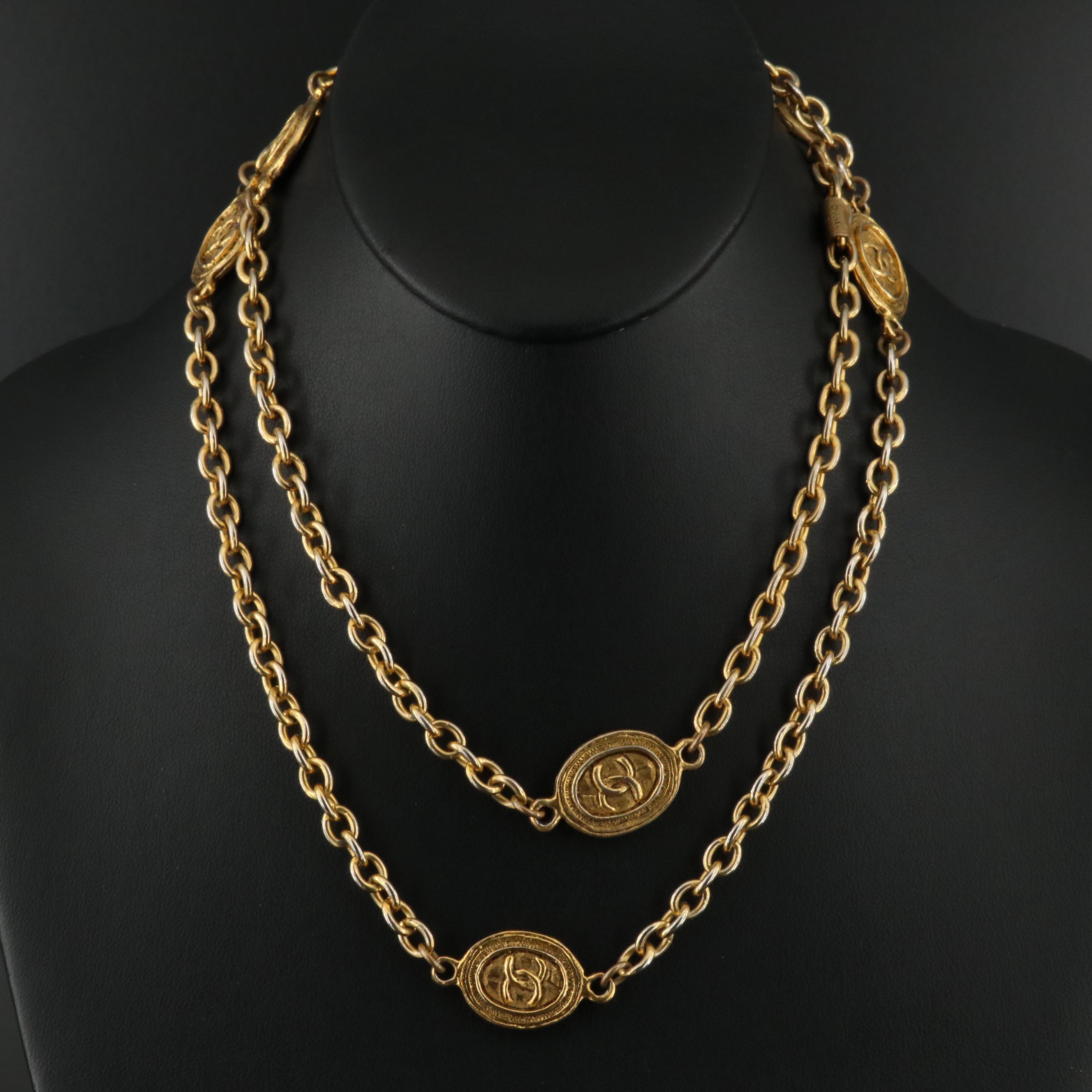 Chanel Logo Station Necklace