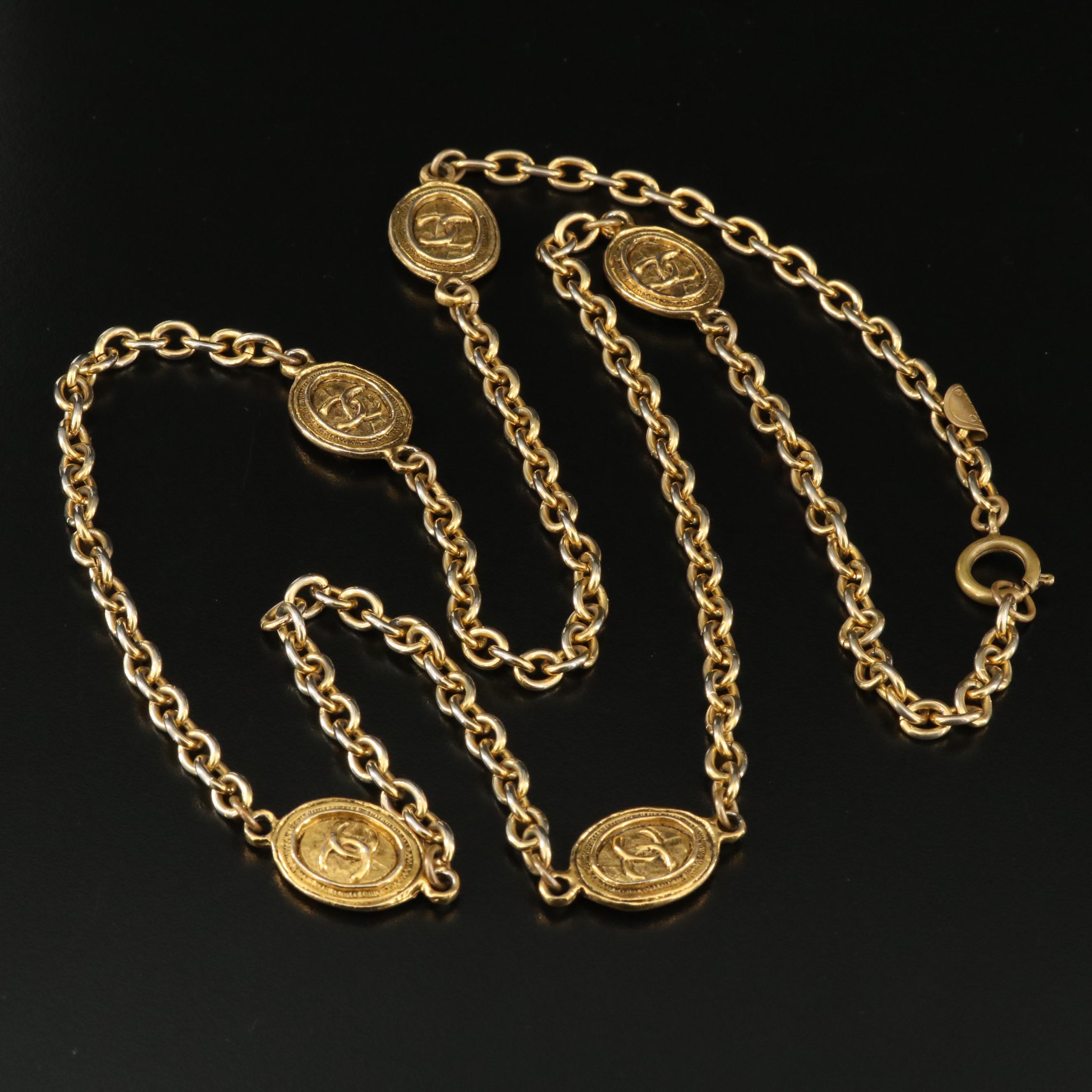 Chanel Logo Station Necklace