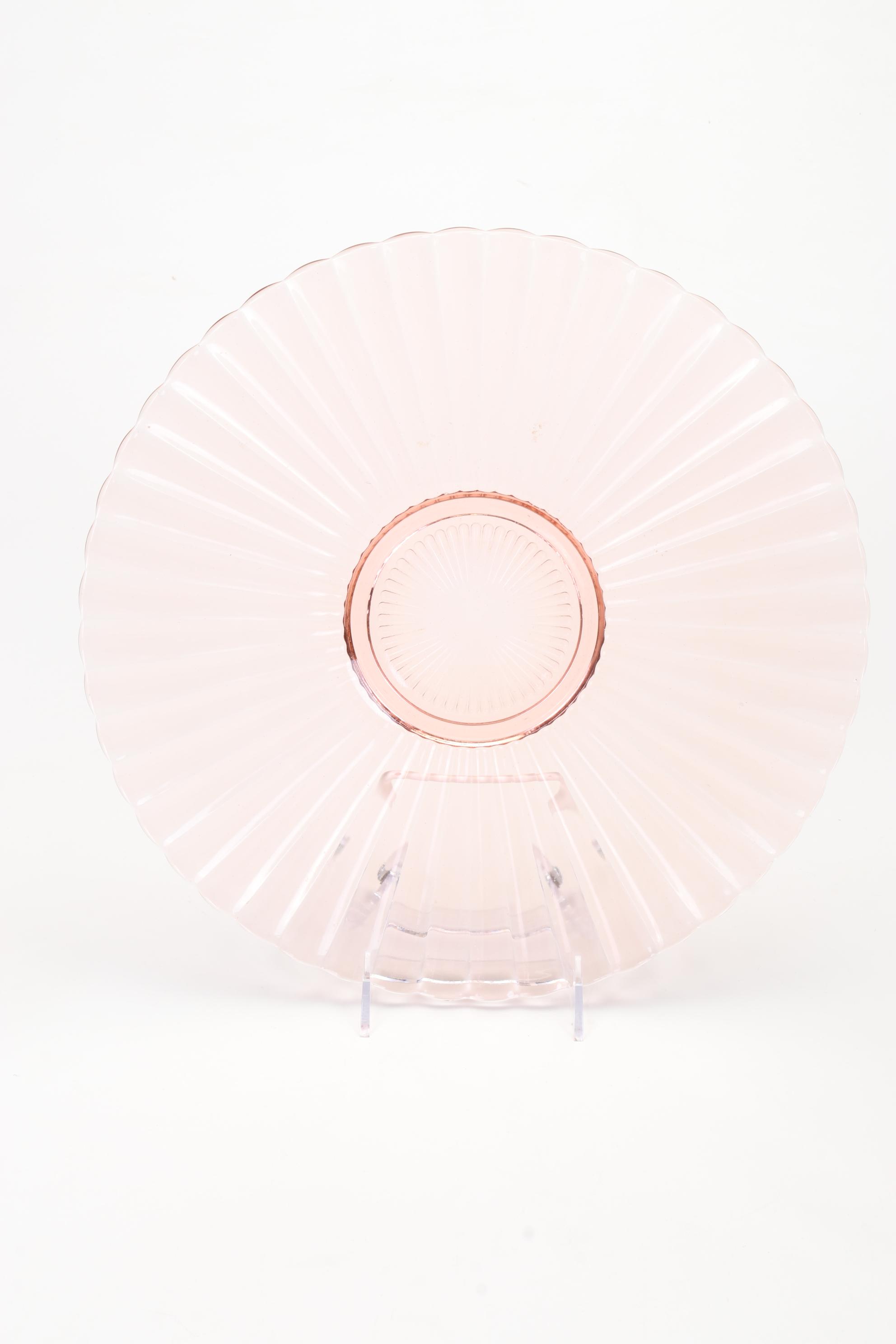 Anchor Hocking "Lace Edge" Plates and Other Pink Depression Glass Tableware