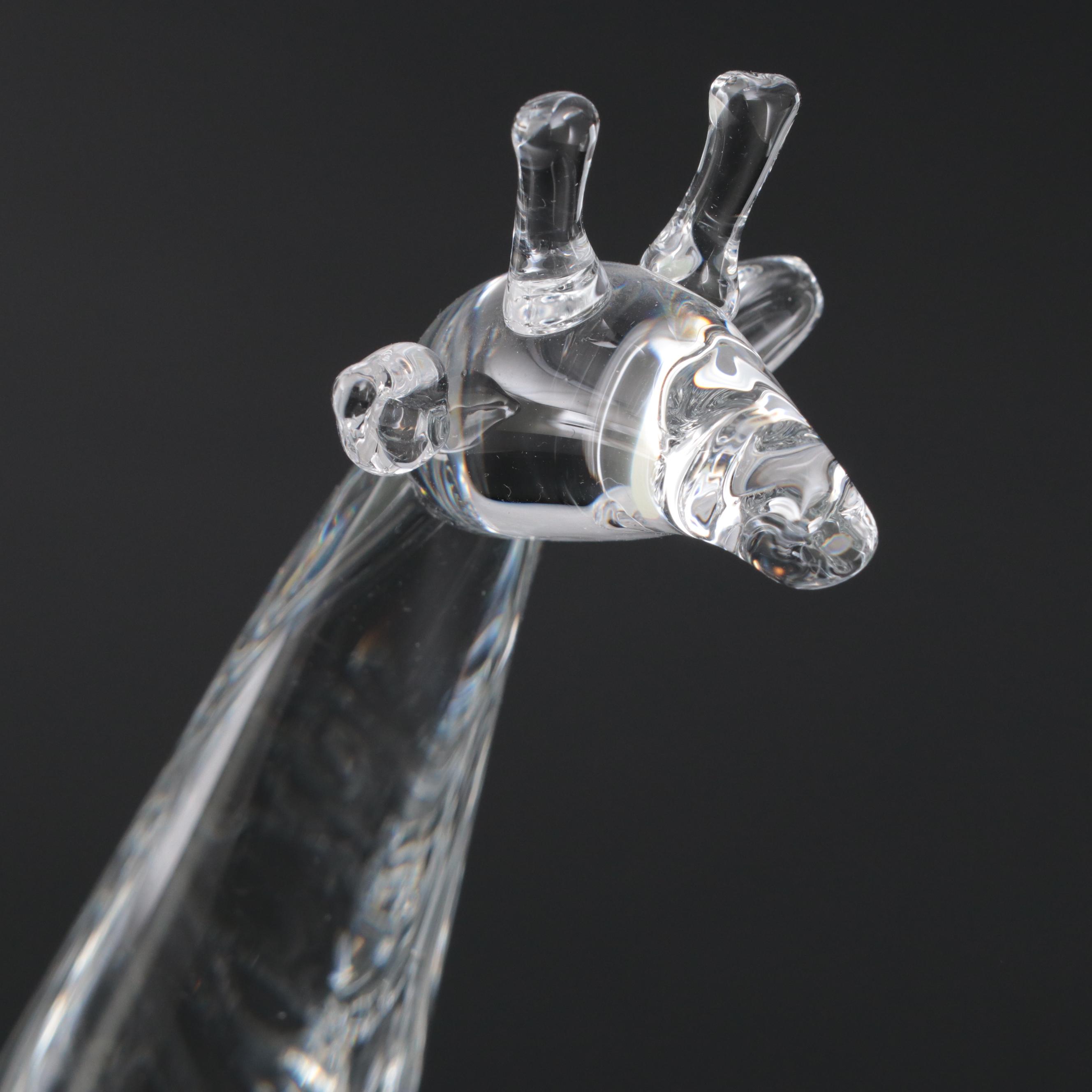 Steuben Art Glass "Young Giraffe" Figurine Designed by Lloyd Atkins