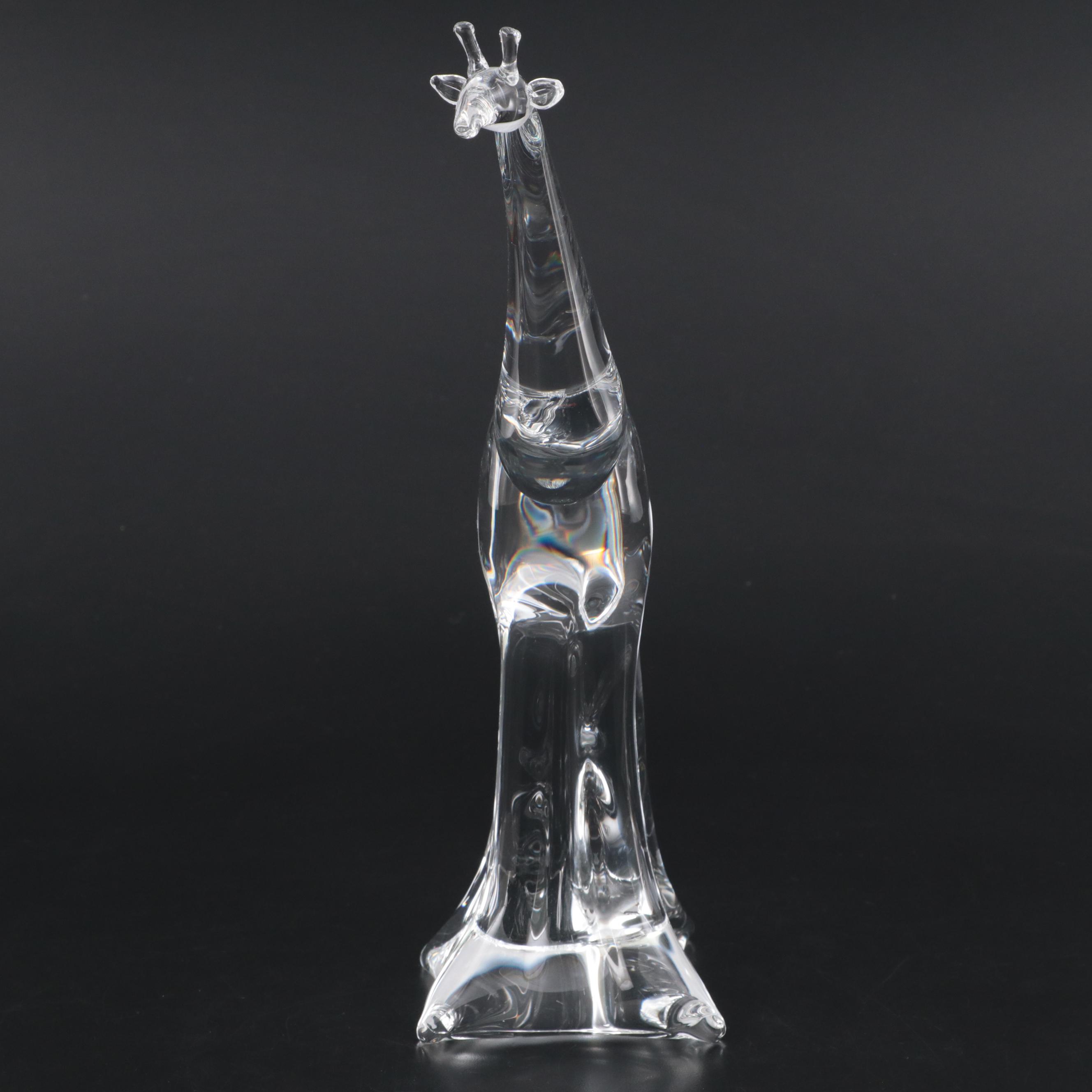 Steuben Art Glass "Young Giraffe" Figurine Designed by Lloyd Atkins