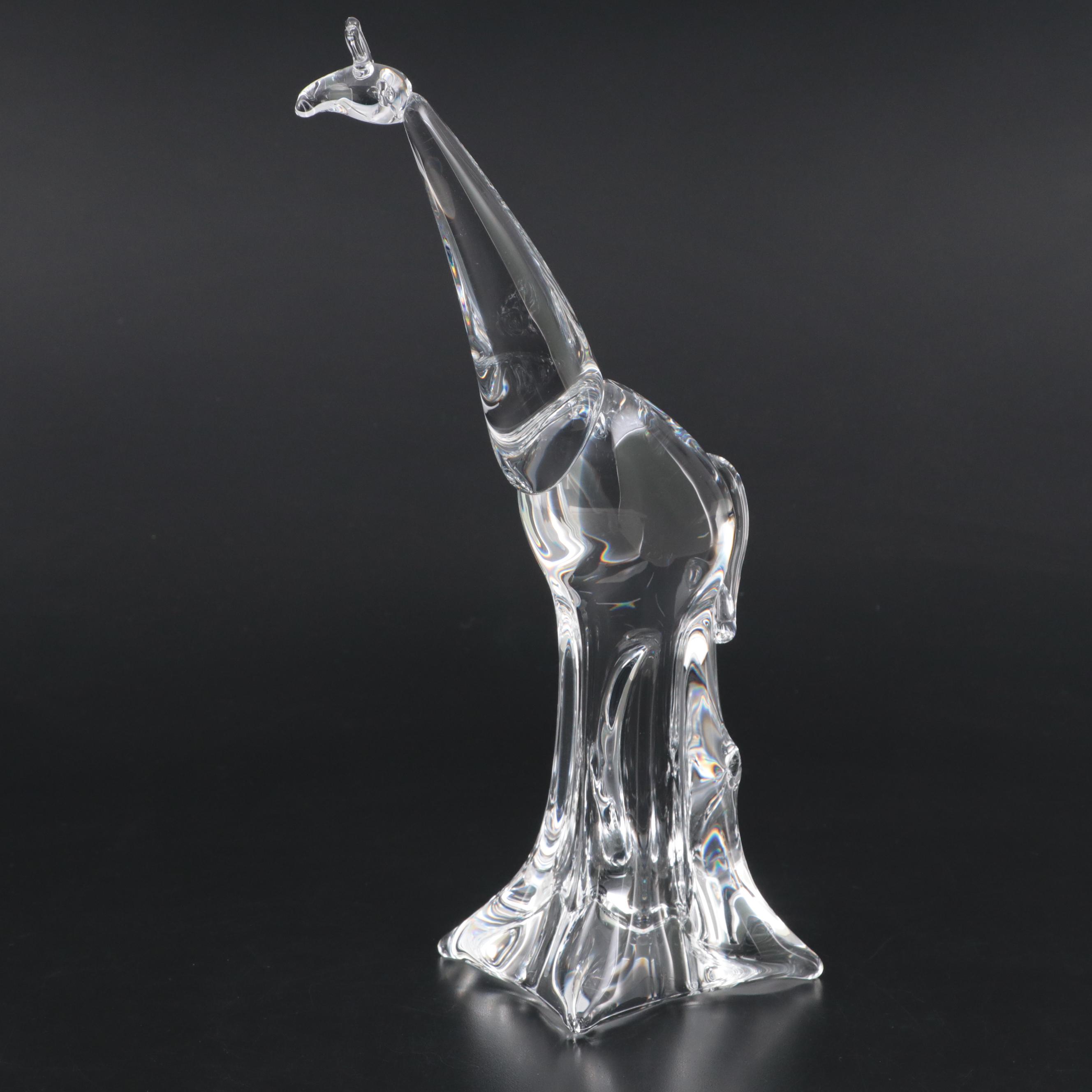 Steuben Art Glass "Young Giraffe" Figurine Designed by Lloyd Atkins