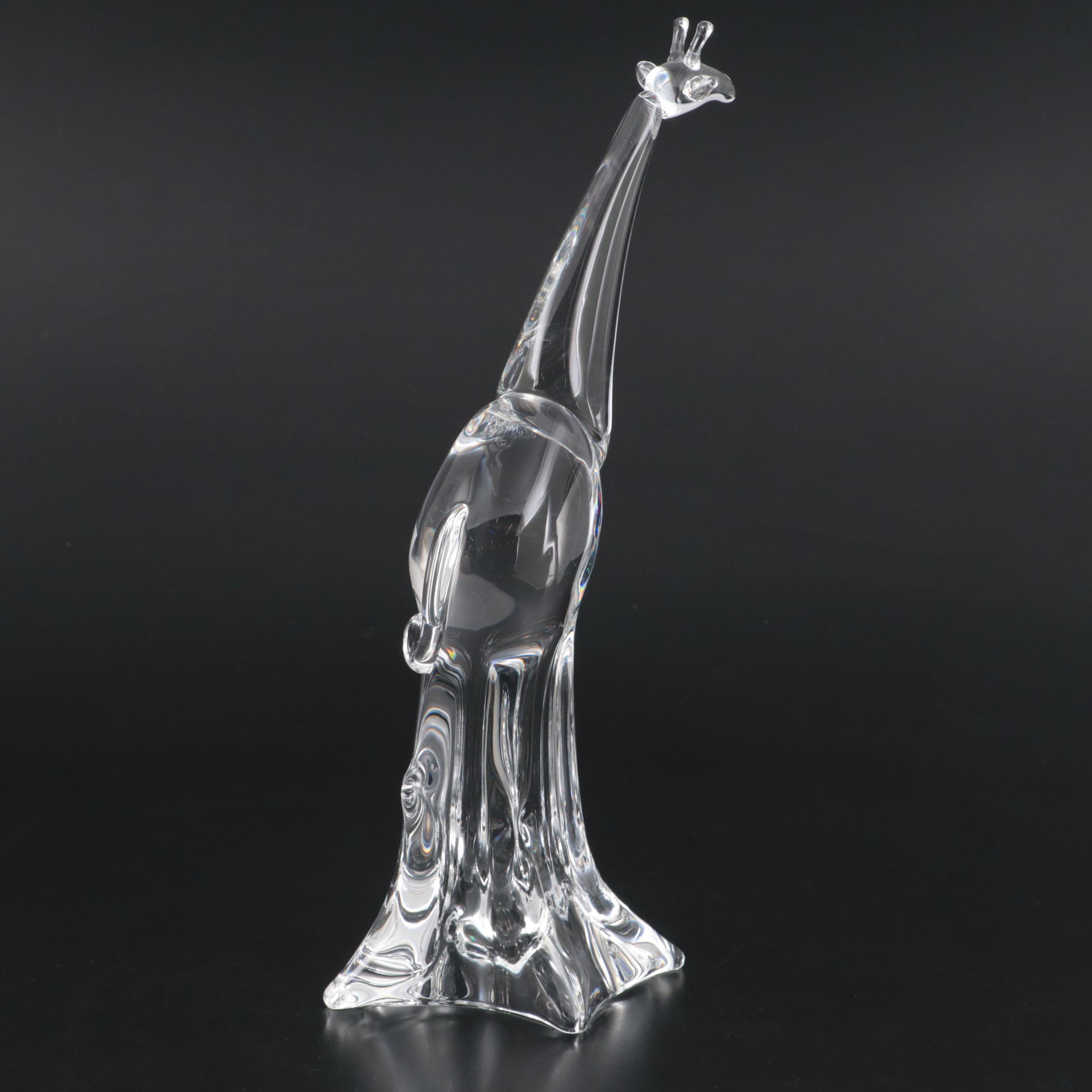 Steuben Art Glass "Young Giraffe" Figurine Designed by Lloyd Atkins