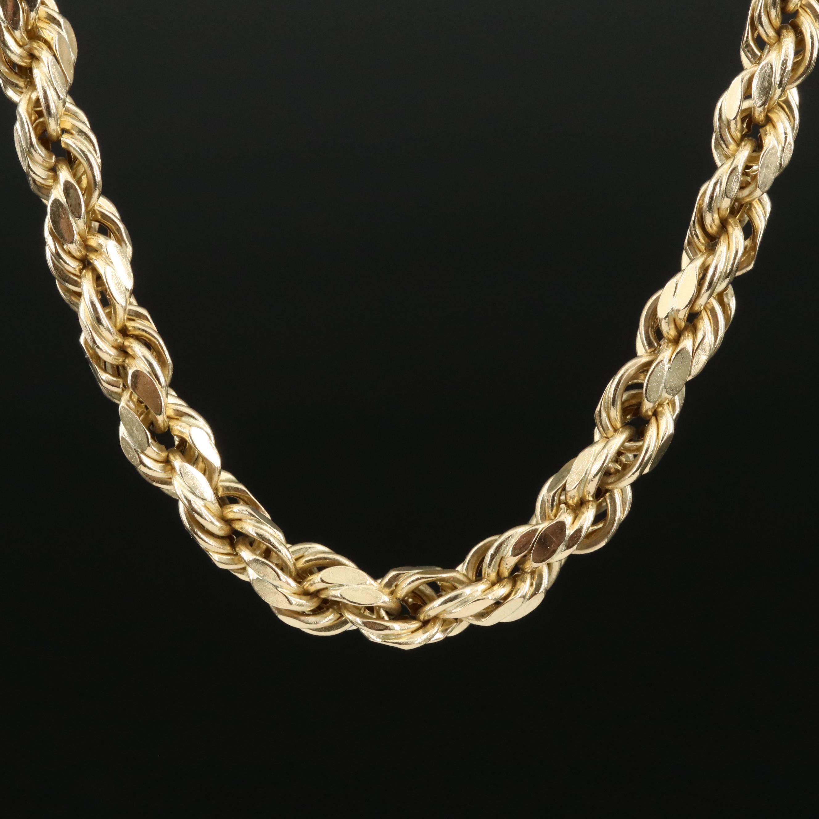 10K Rope Chain Necklace