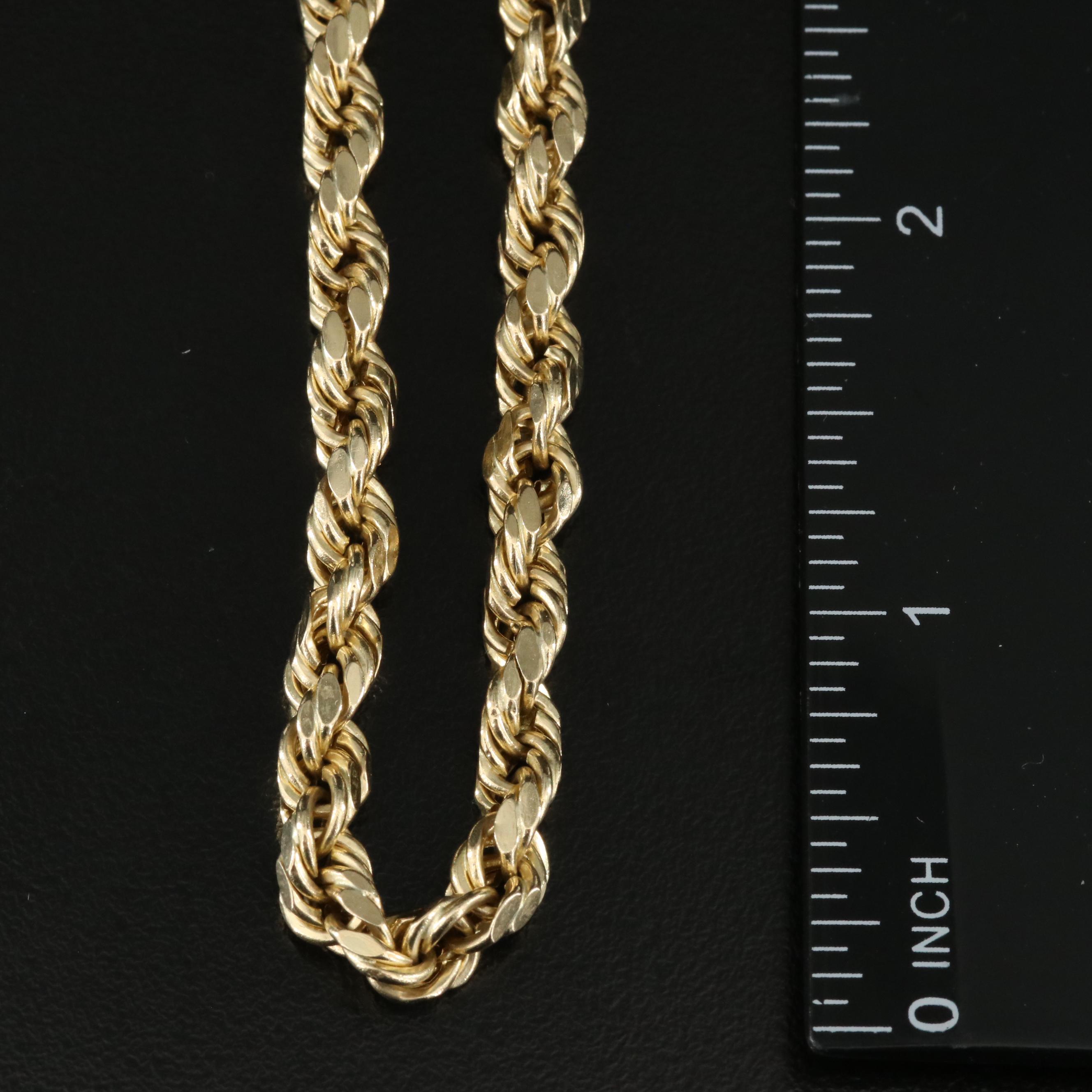 10K Rope Chain Necklace