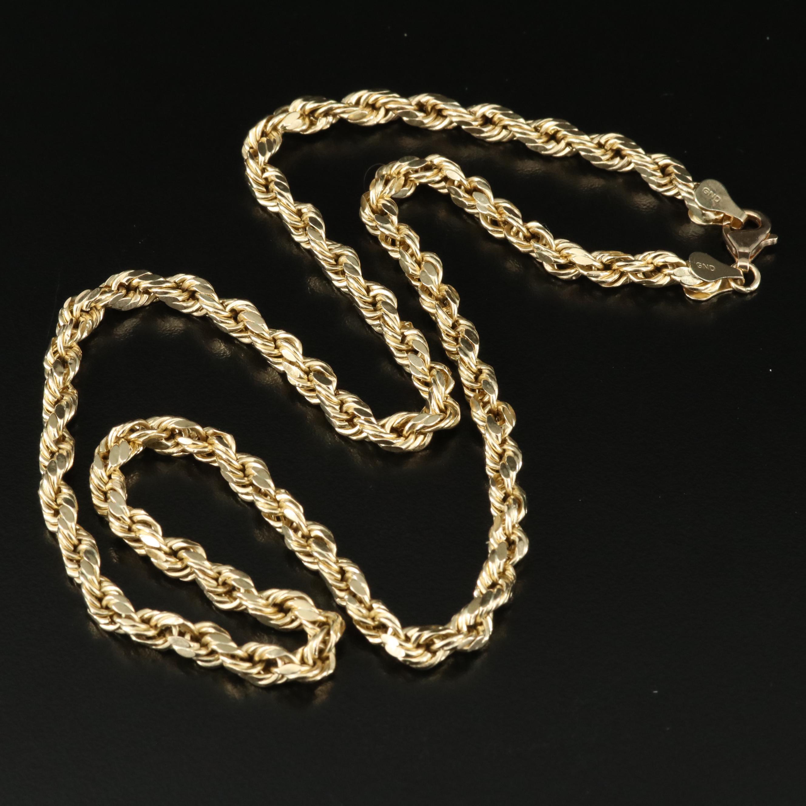 10K Rope Chain Necklace