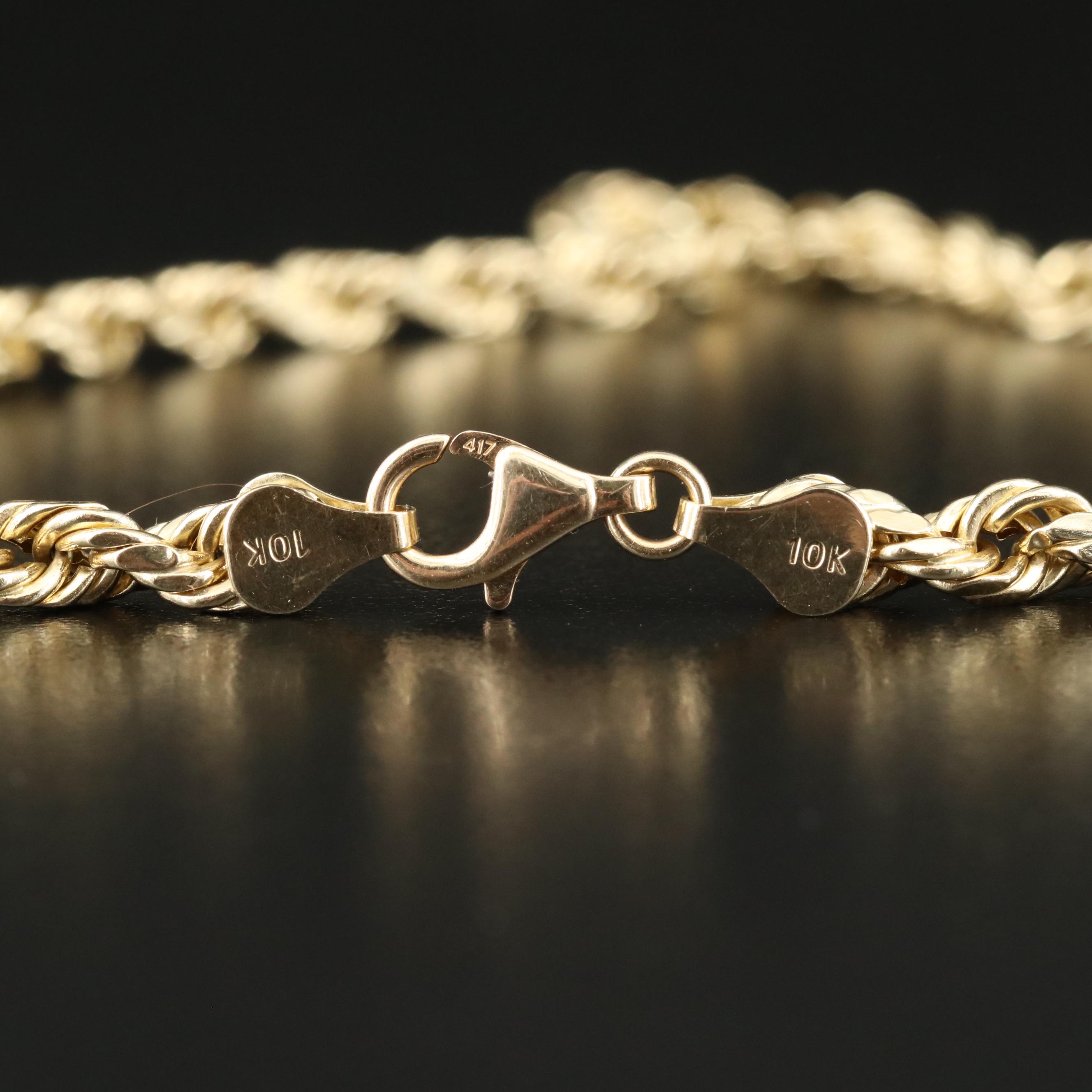 10K Rope Chain Necklace