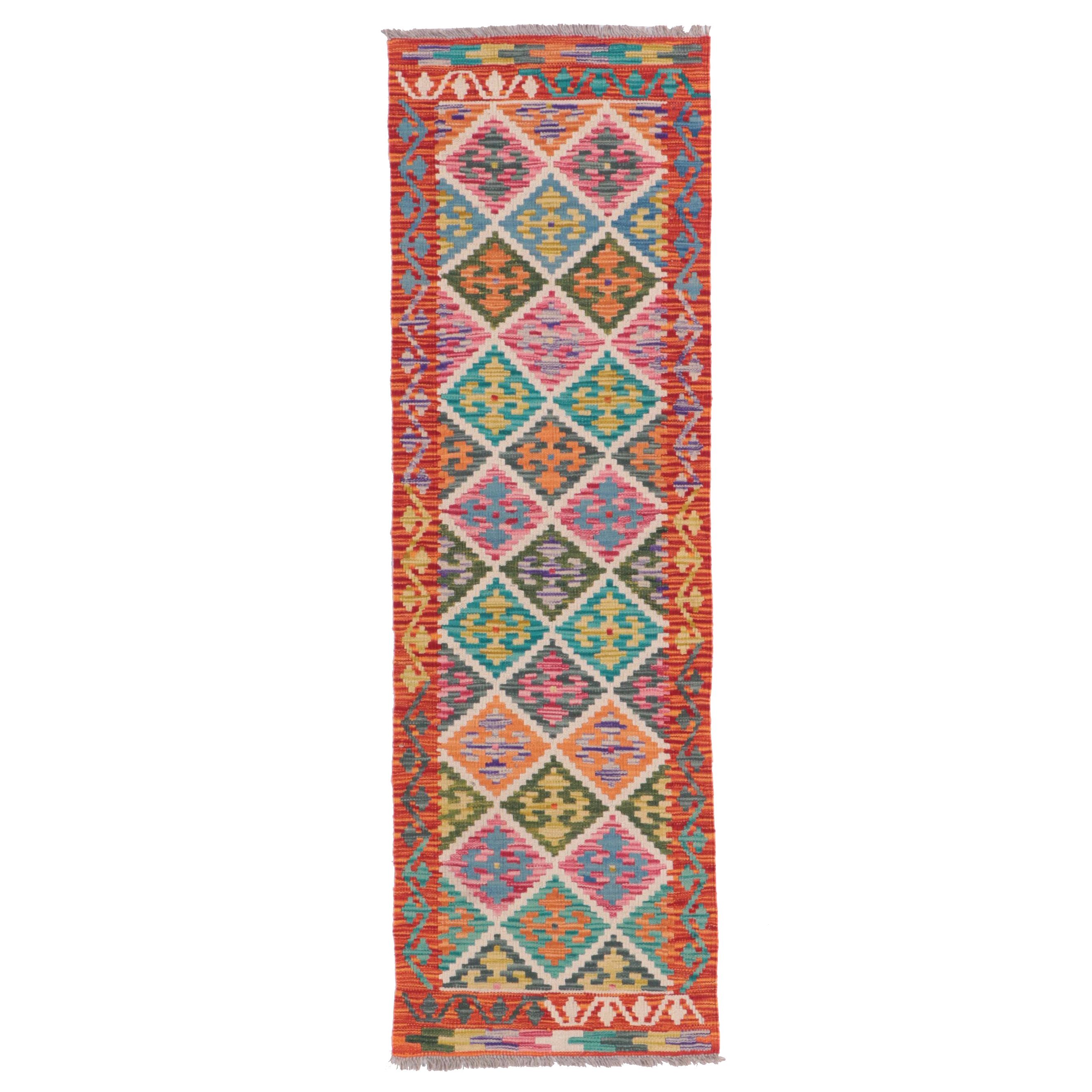 2' x 6'7 Handwoven Pakistani Kilim Carpet Runner