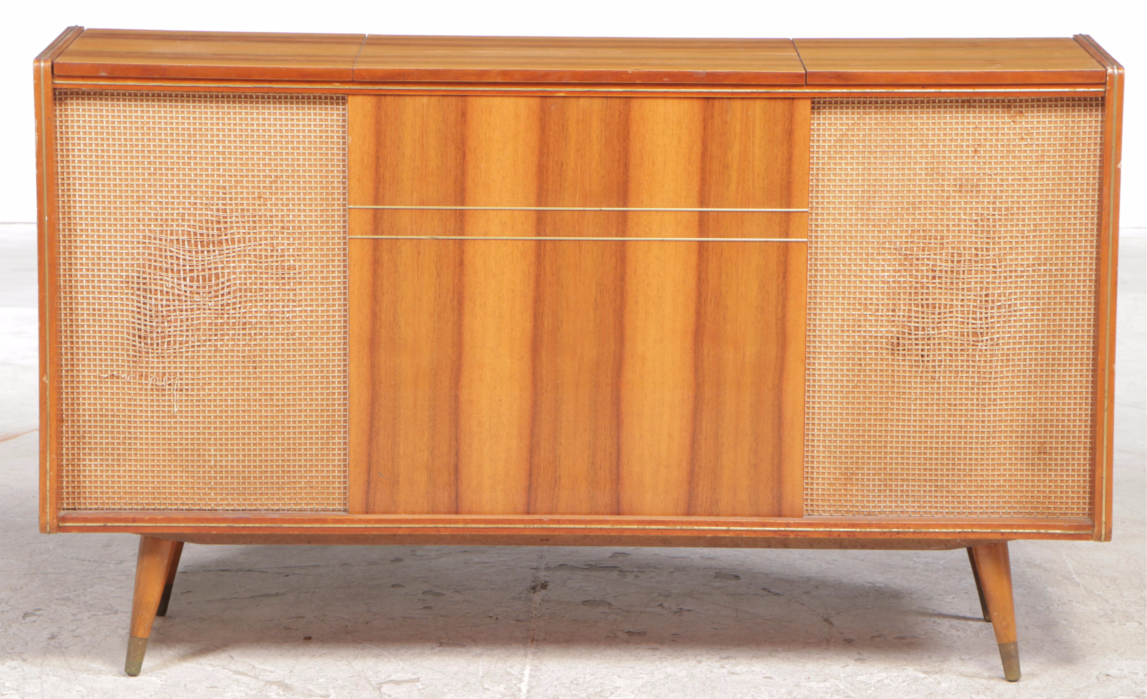 Mid-Century Modern Telefunken Stereo Console With Turntable