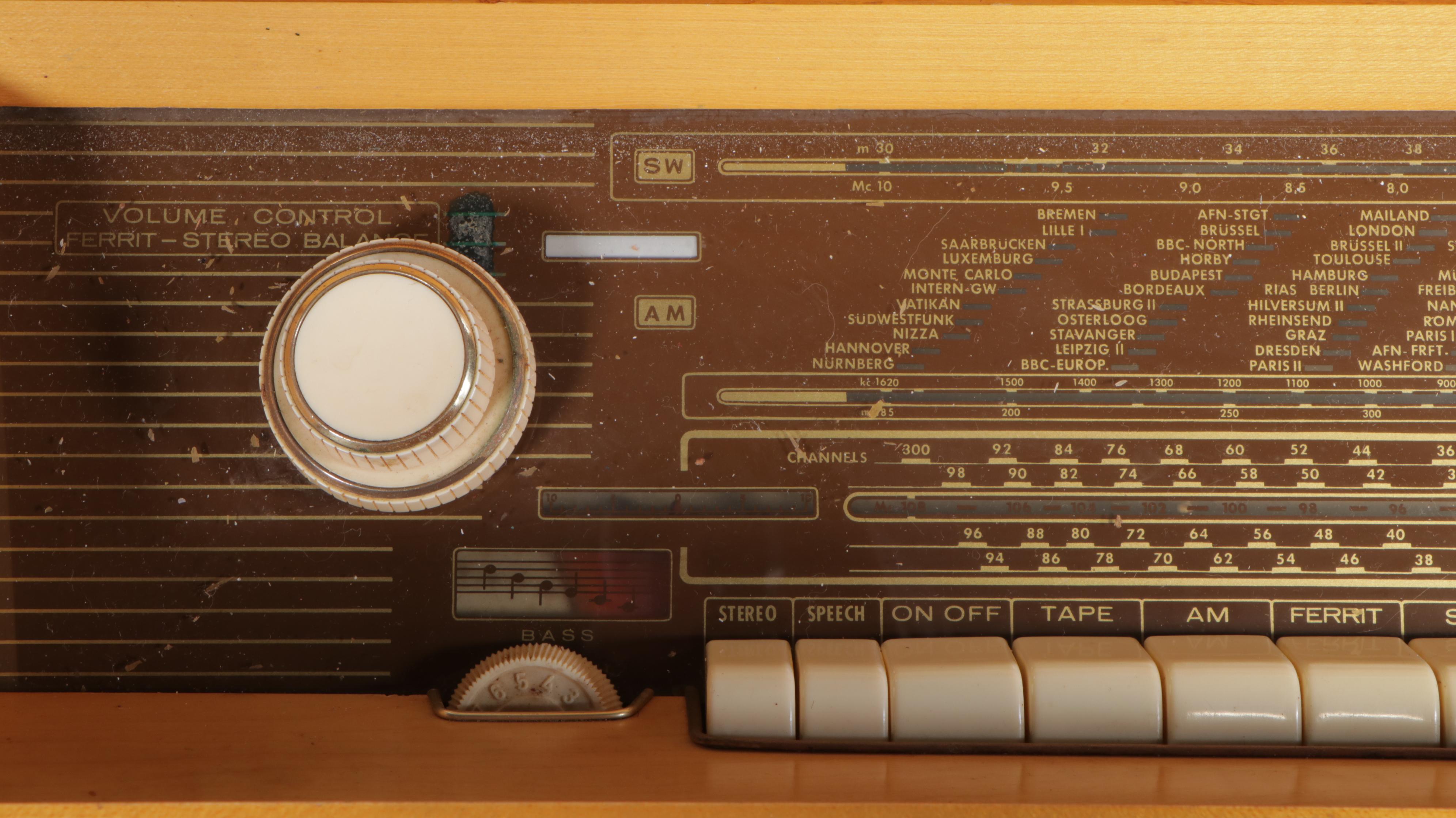Mid-Century Modern Telefunken Stereo Console With Turntable