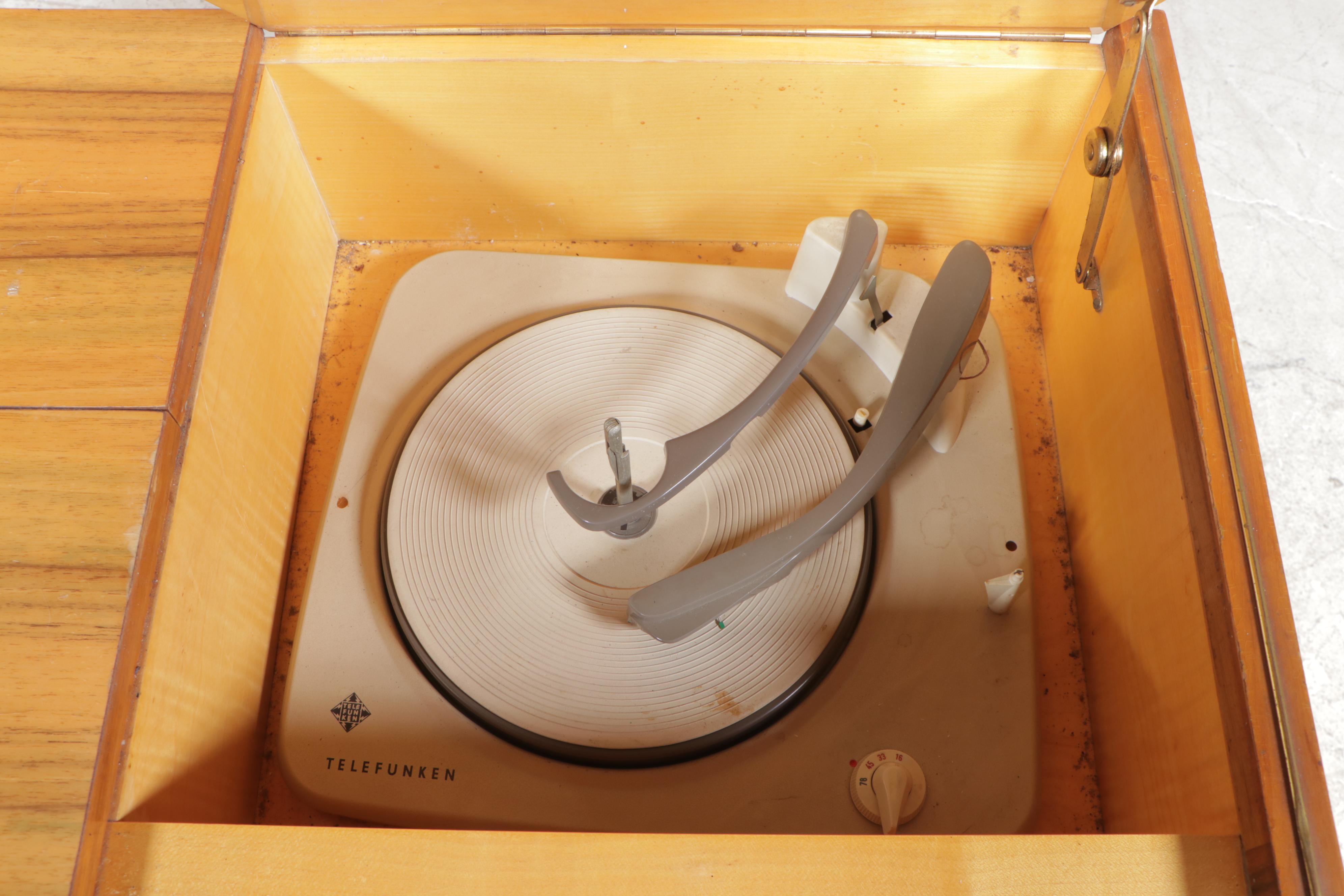 Mid-Century Modern Telefunken Stereo Console With Turntable