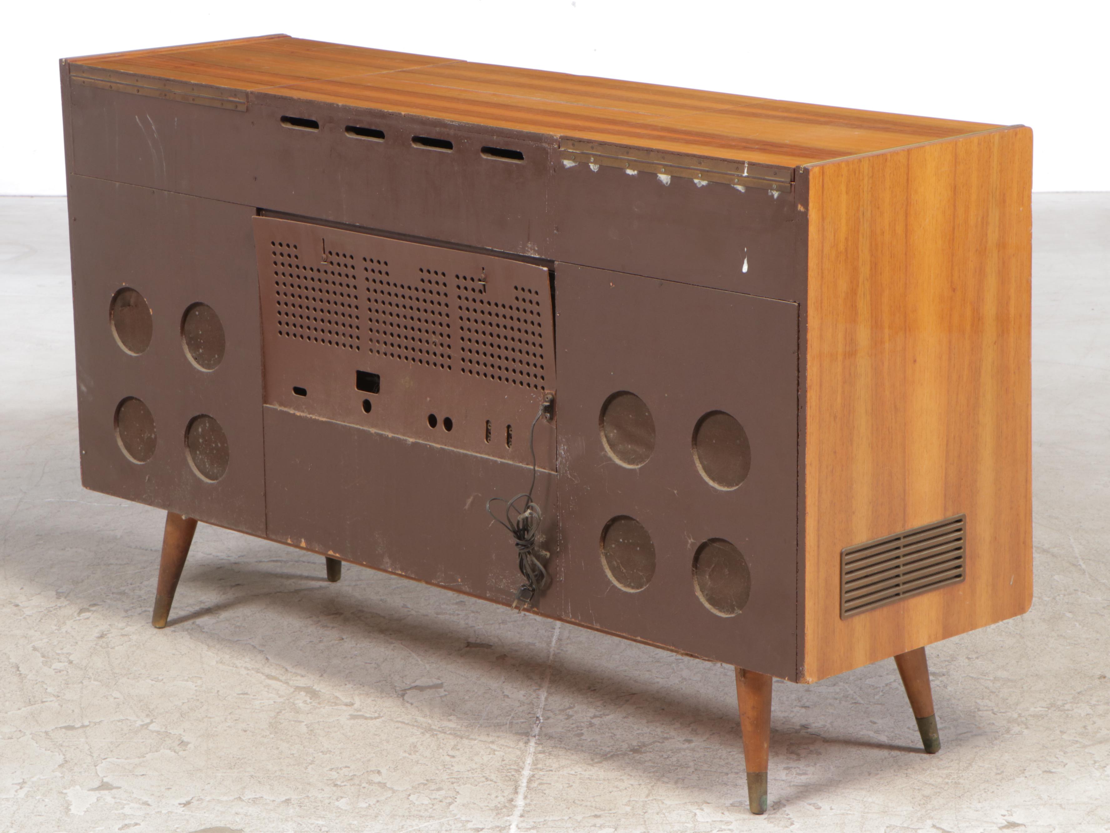 Mid-Century Modern Telefunken Stereo Console With Turntable