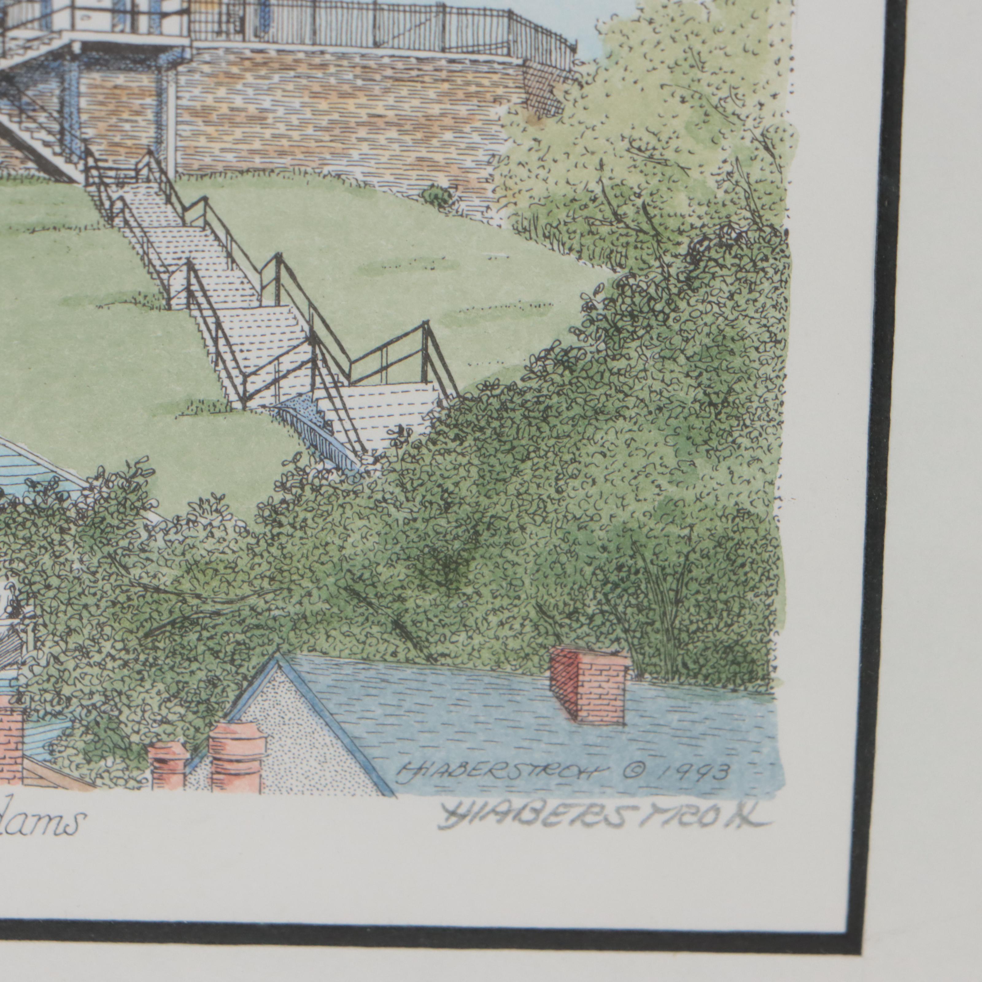 Helen Haberstroh Hand-Colored Lithograph "Immaculate Church-Mt. Adams" and More