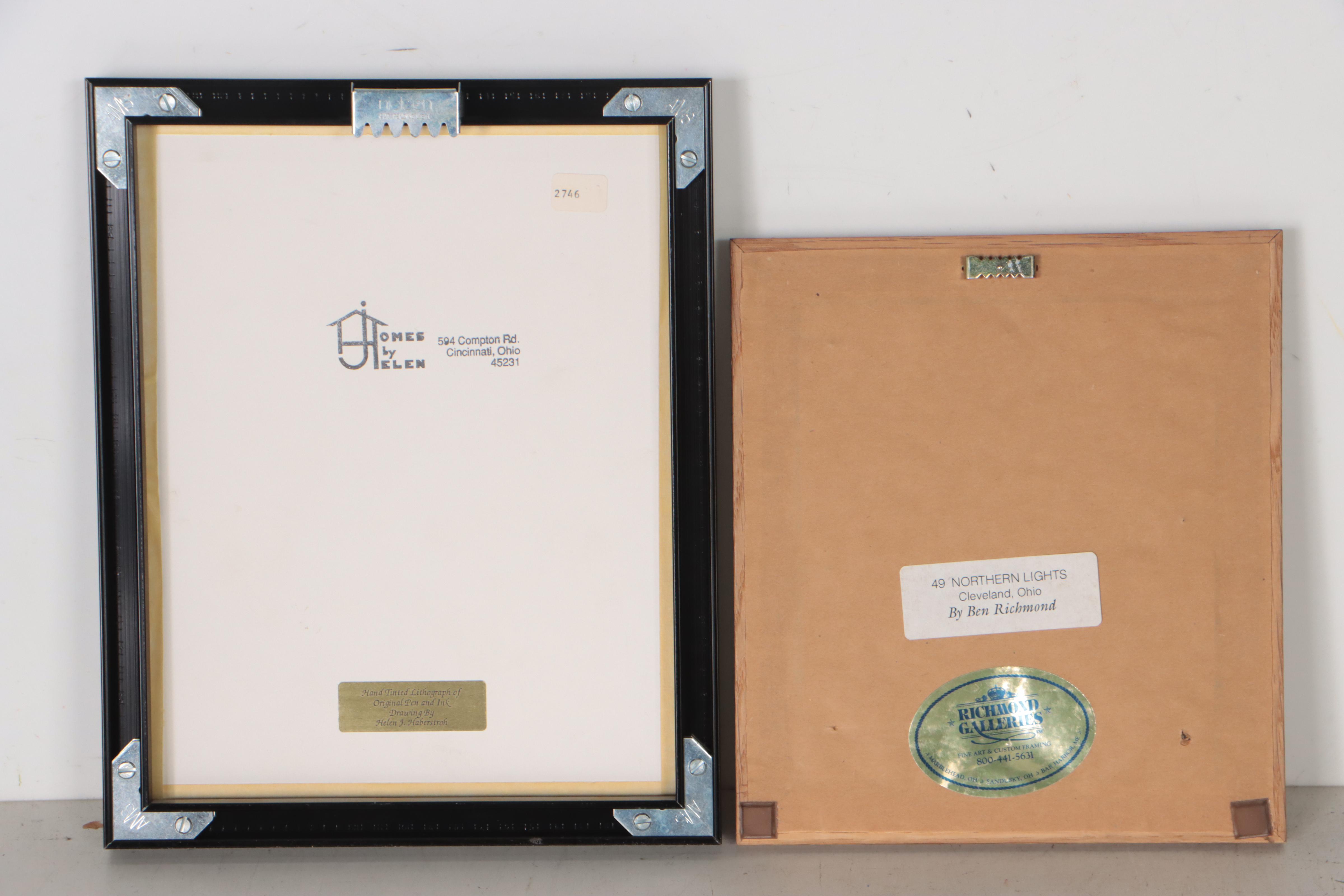 Helen Haberstroh Hand-Colored Lithograph "Immaculate Church-Mt. Adams" and More