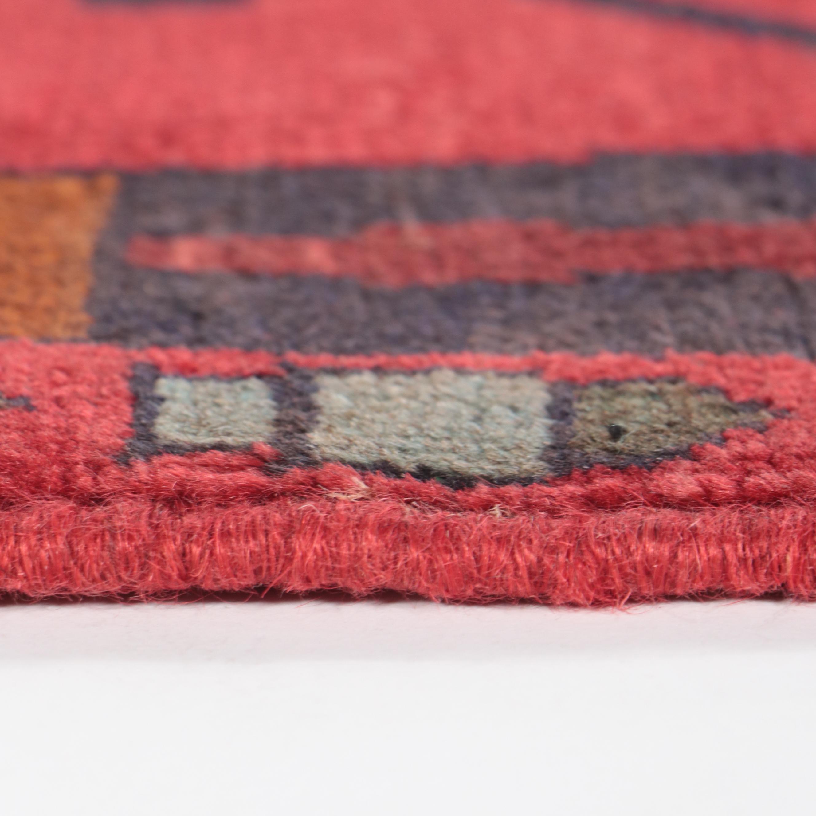 2'1 x 2'11 Hand-Knotted Afghan War Pictorial Accent Rug