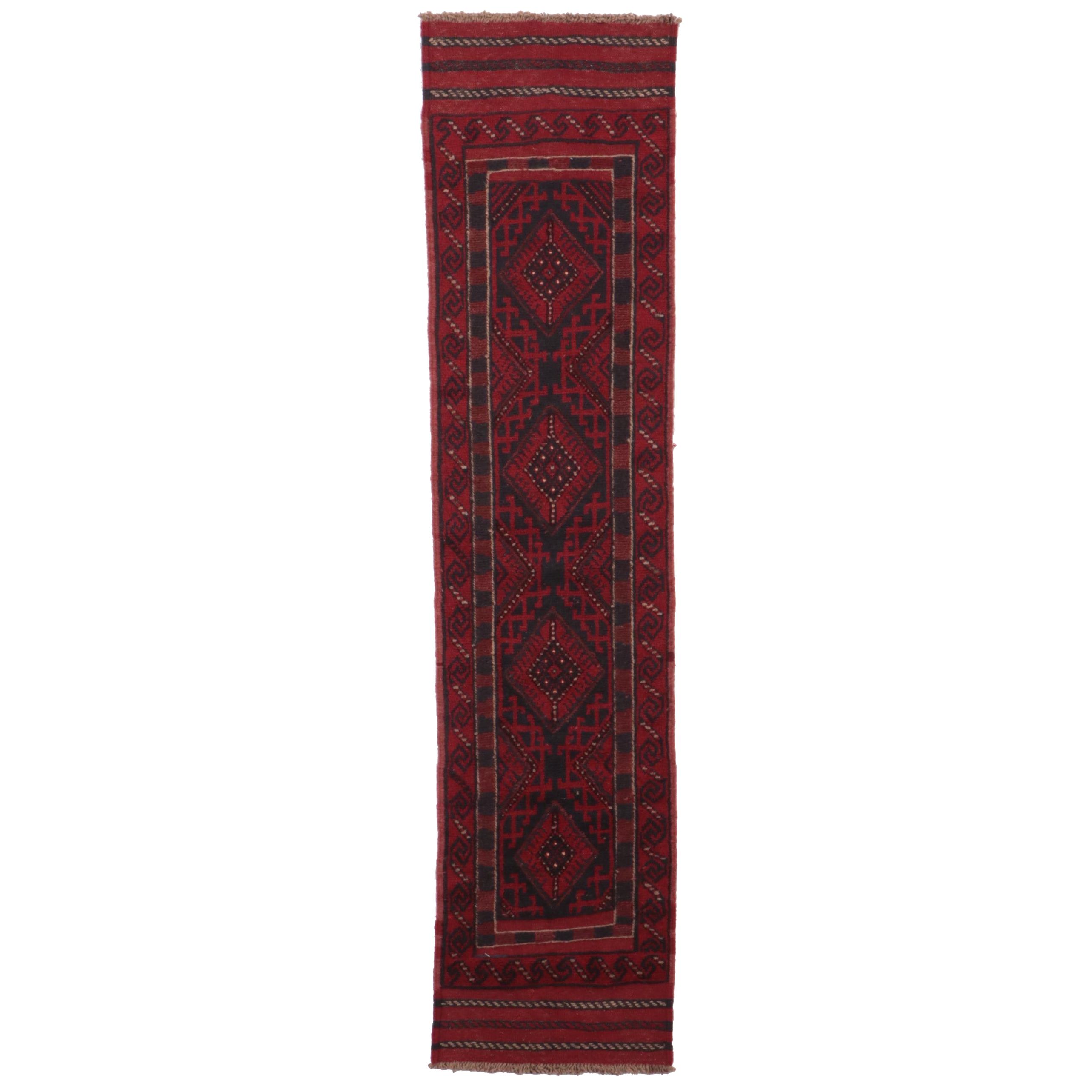 2' x 8'3 Hand-Knotted Afghan Turkmen Carpet Runner