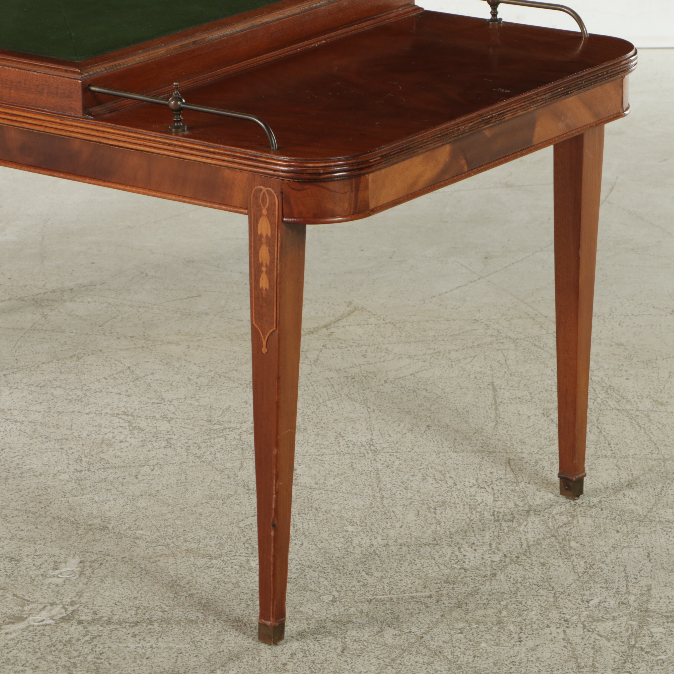 Federal Style Mahogany and Marquetry Coffee Table with Nesting Side Table