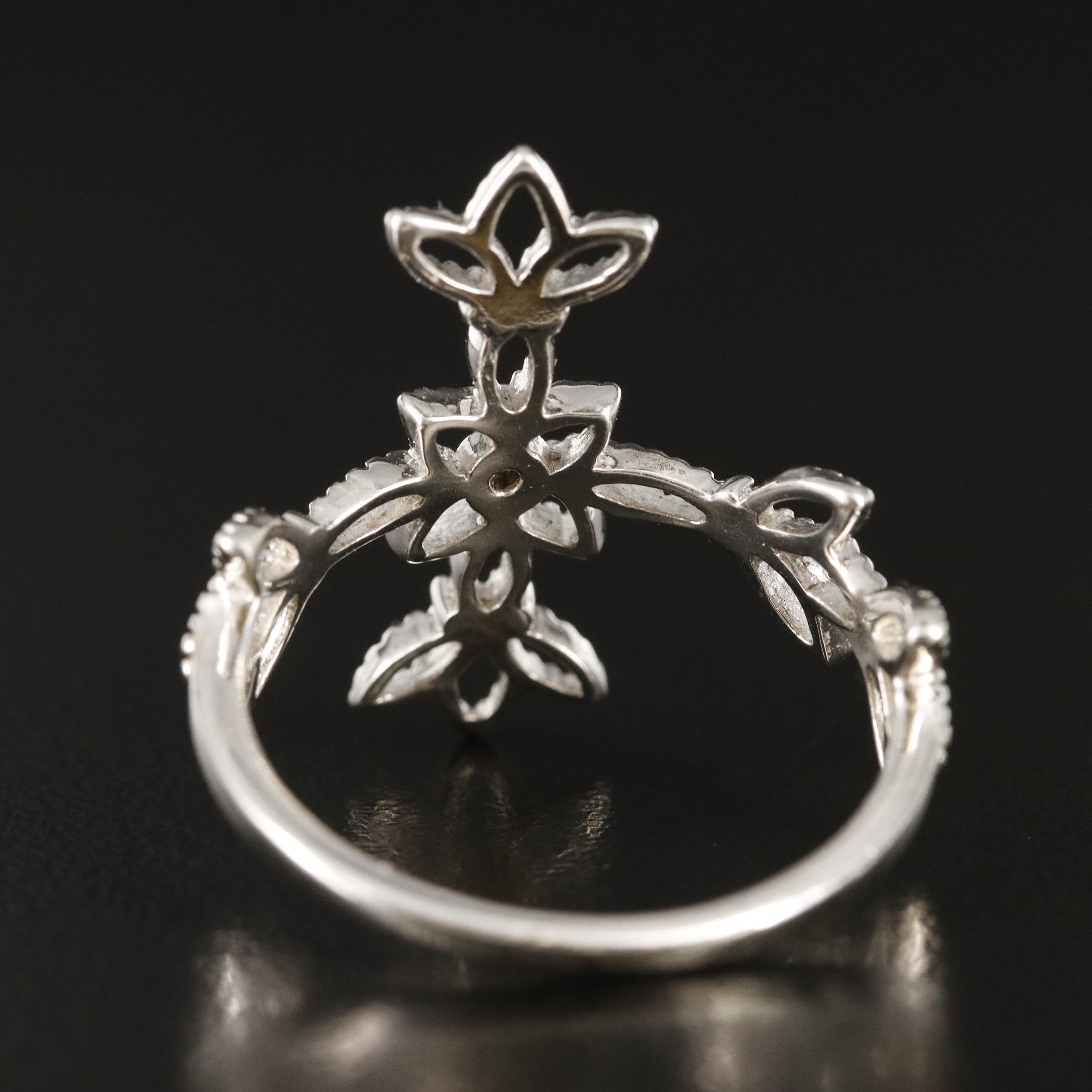 R.J. Graziano Sterling Diamond Ring with Milgrain Detail