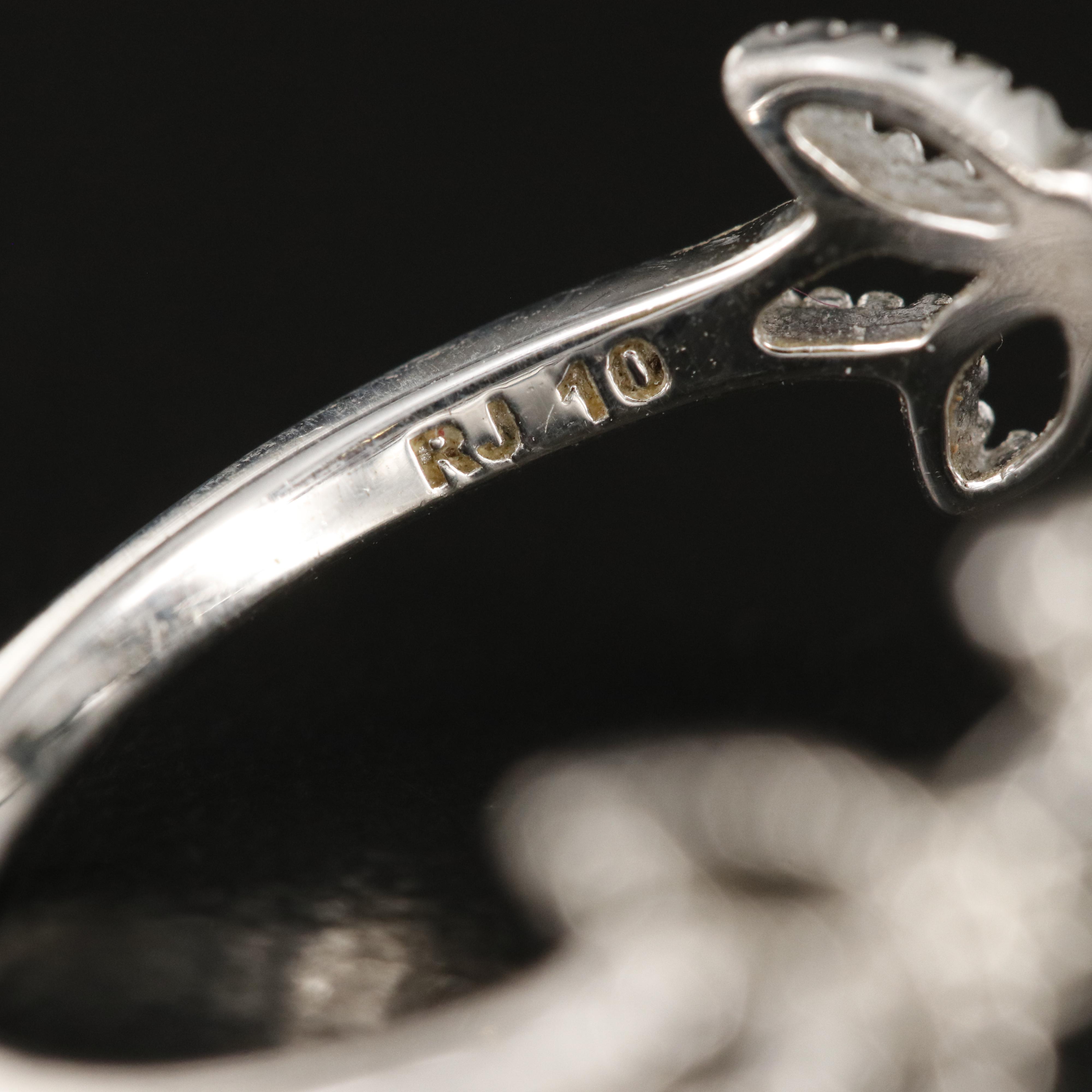 R.J. Graziano Sterling Diamond Ring with Milgrain Detail