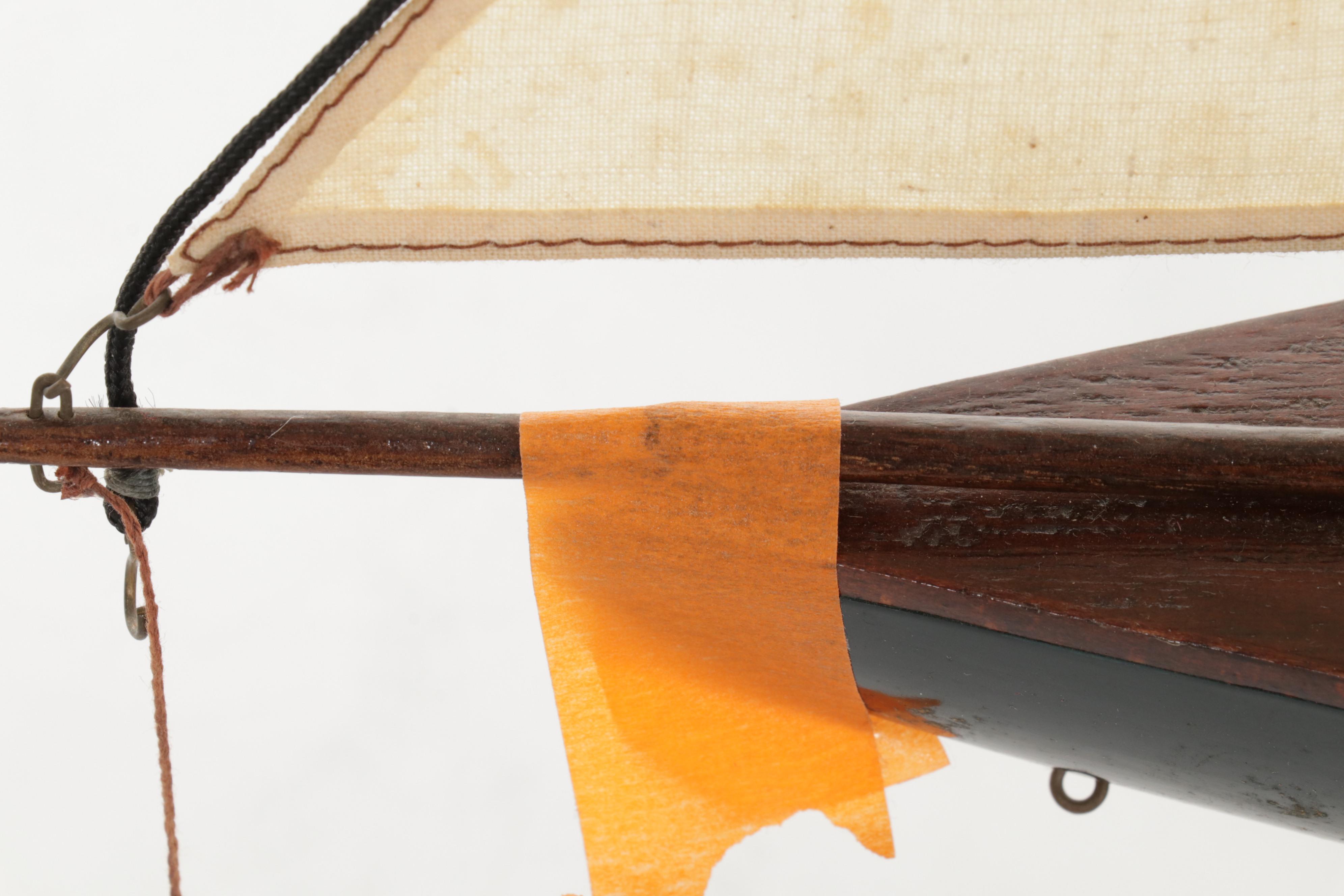 Penn Delmar No. 285 Fishing Reel With Lures and Handcrafted Model Sailboat