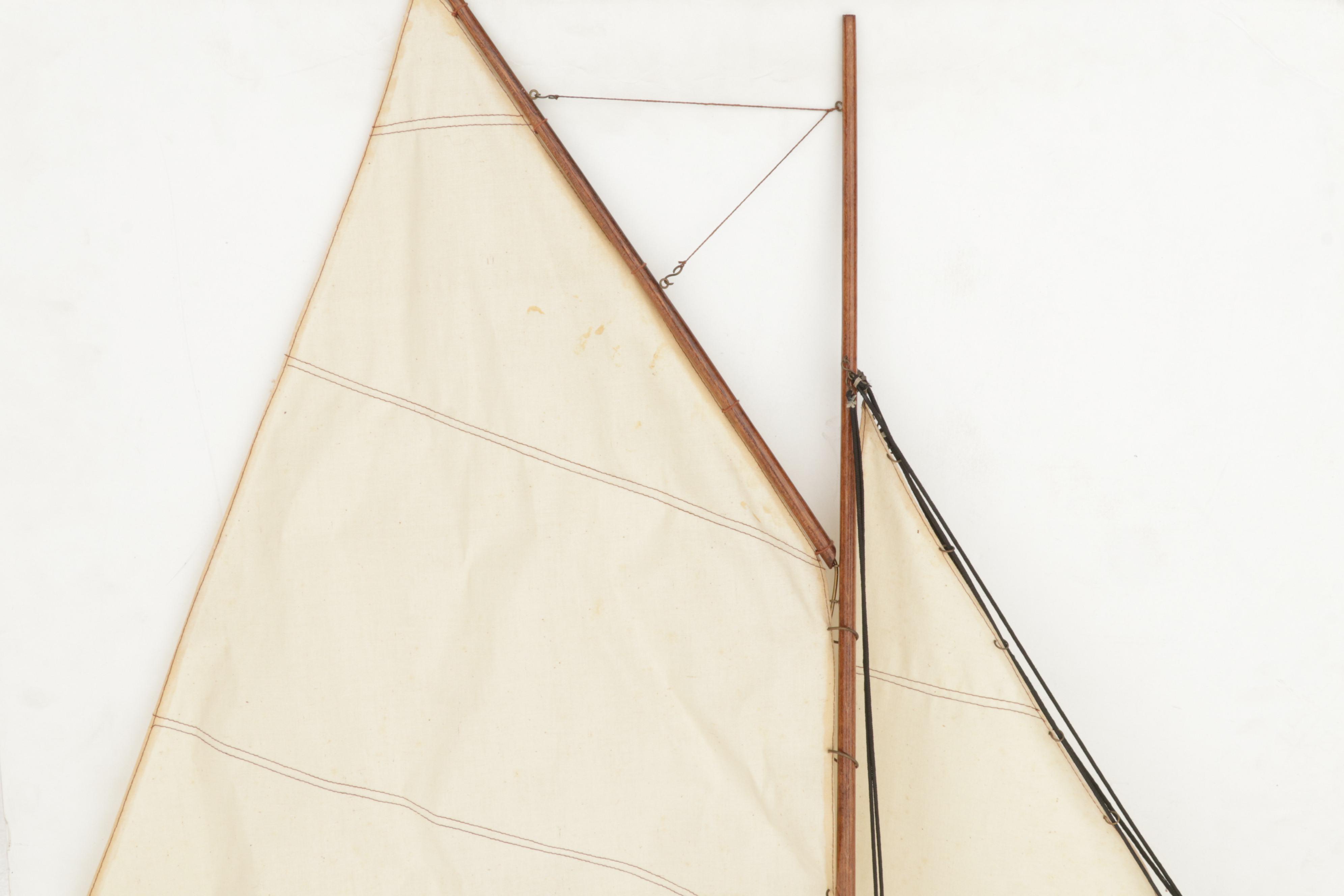 Penn Delmar No. 285 Fishing Reel With Lures and Handcrafted Model Sailboat