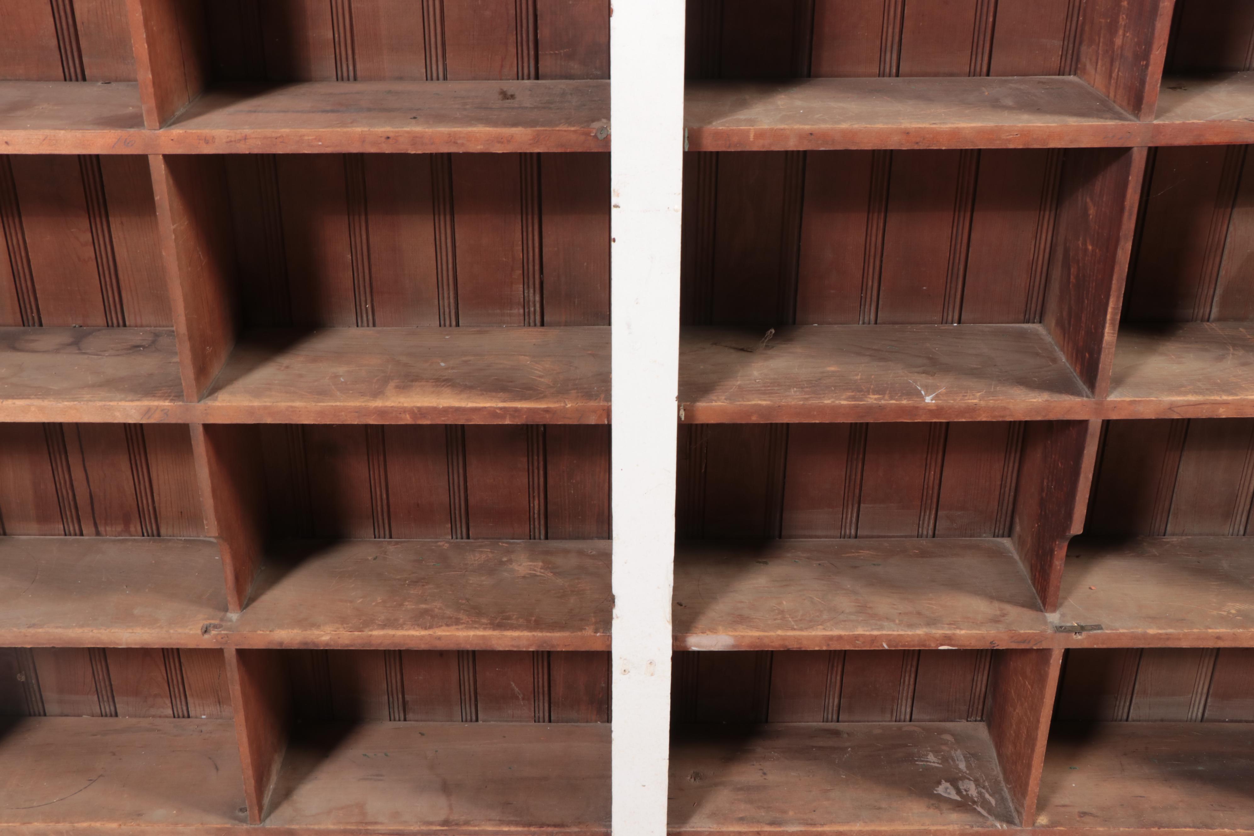 Neoclassical Style White-Painted and Beadboard Library Bookcase