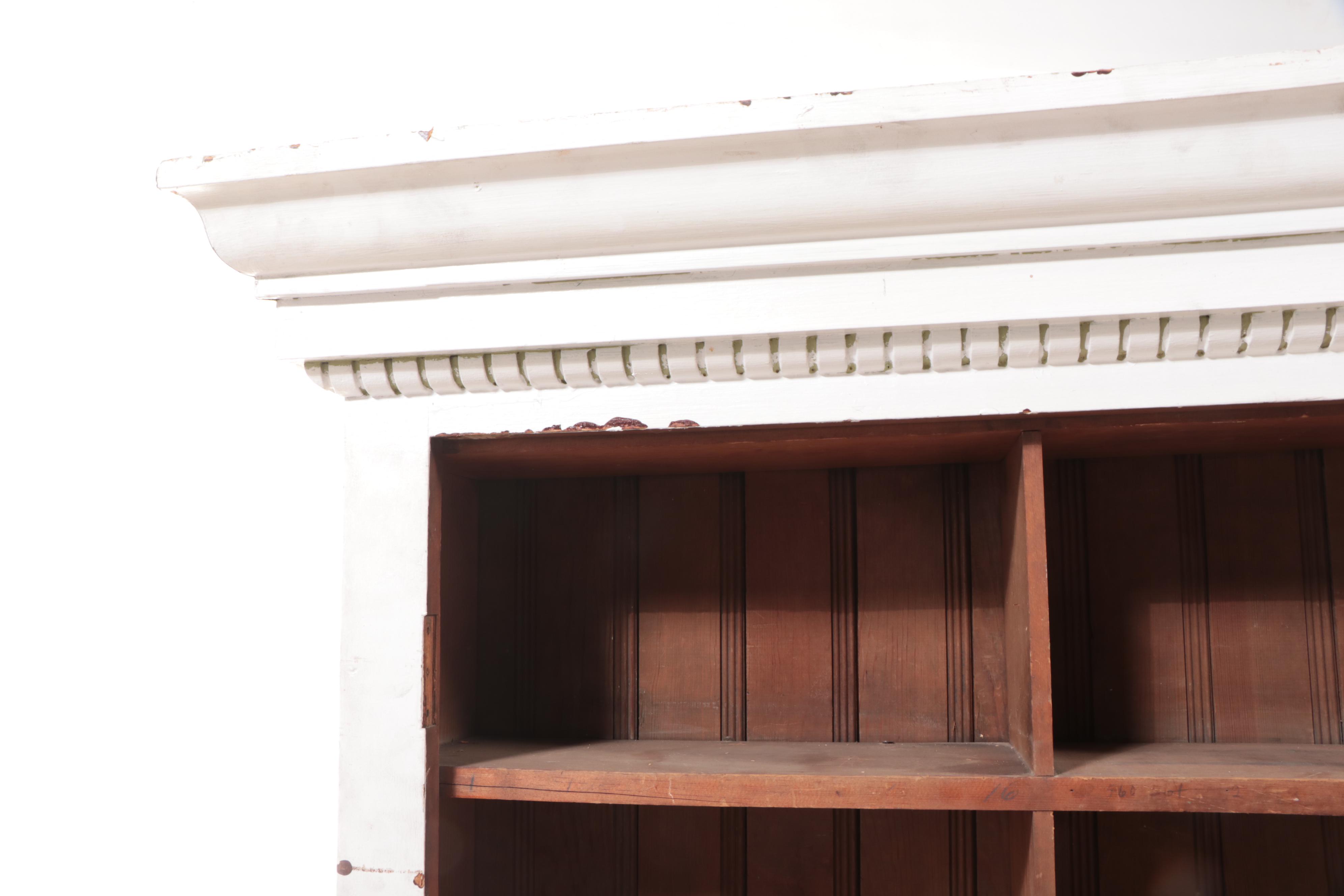 Neoclassical Style White-Painted and Beadboard Library Bookcase