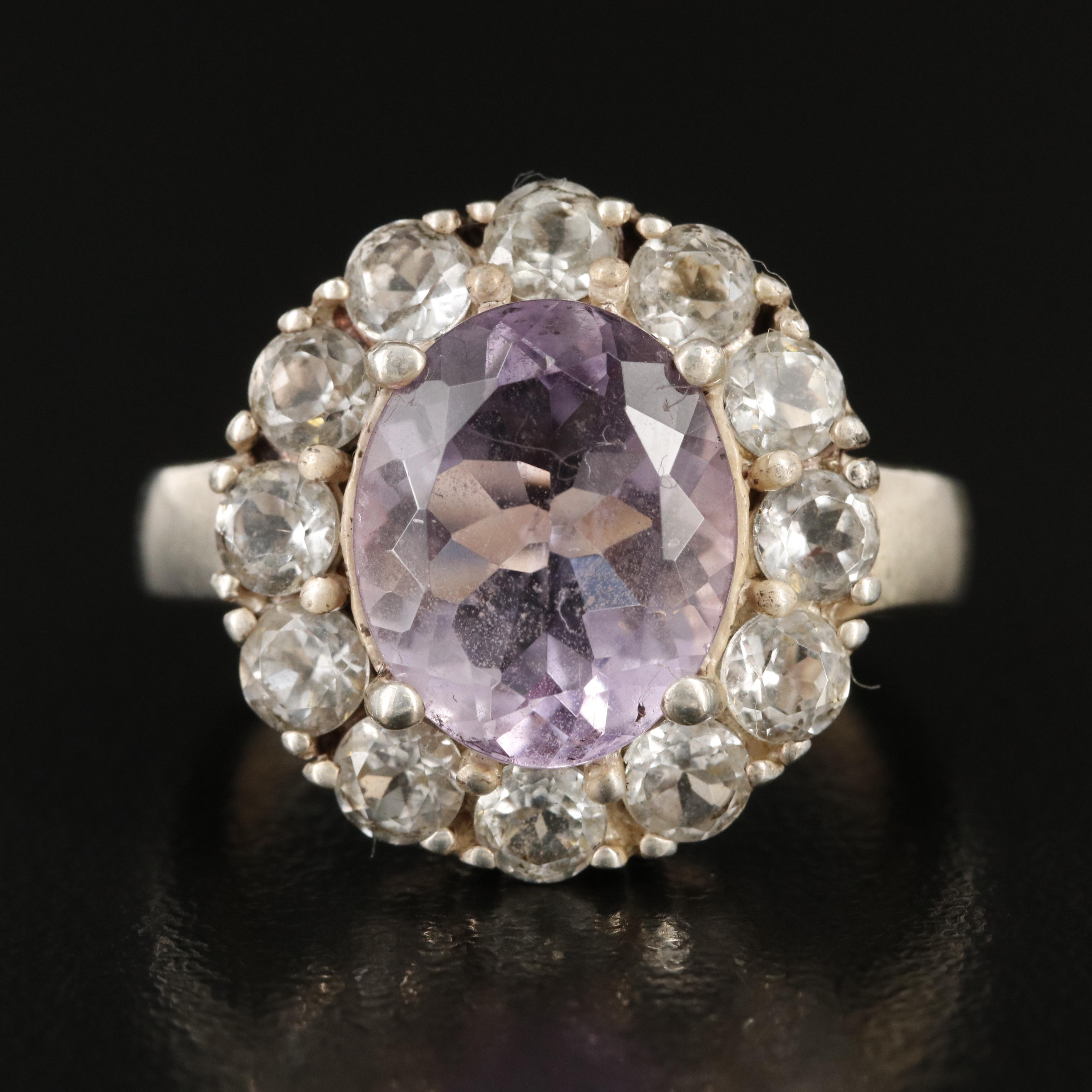 Sterling Amethyst and Topaz Ring