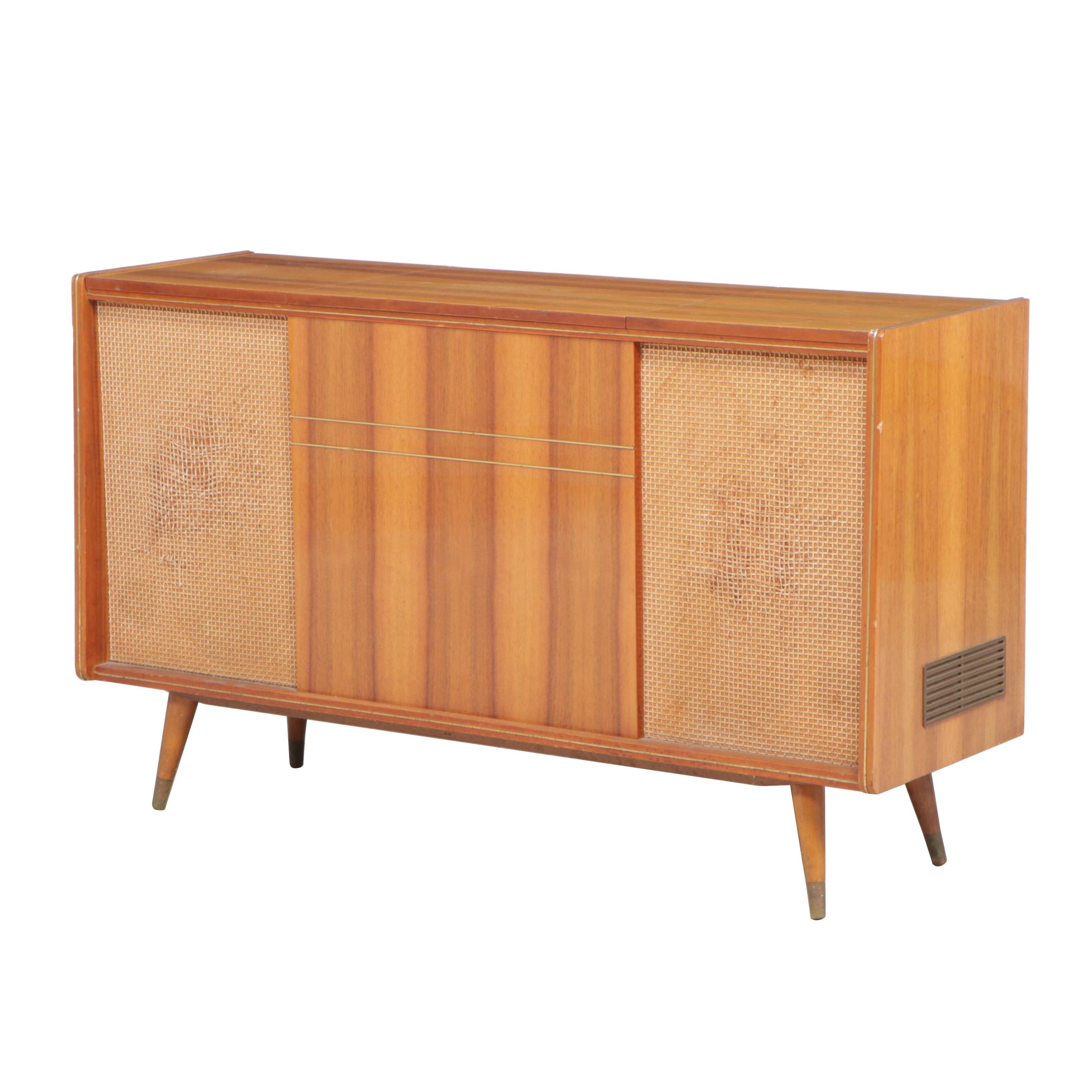 Mid-Century Modern Telefunken Stereo Console With Turntable