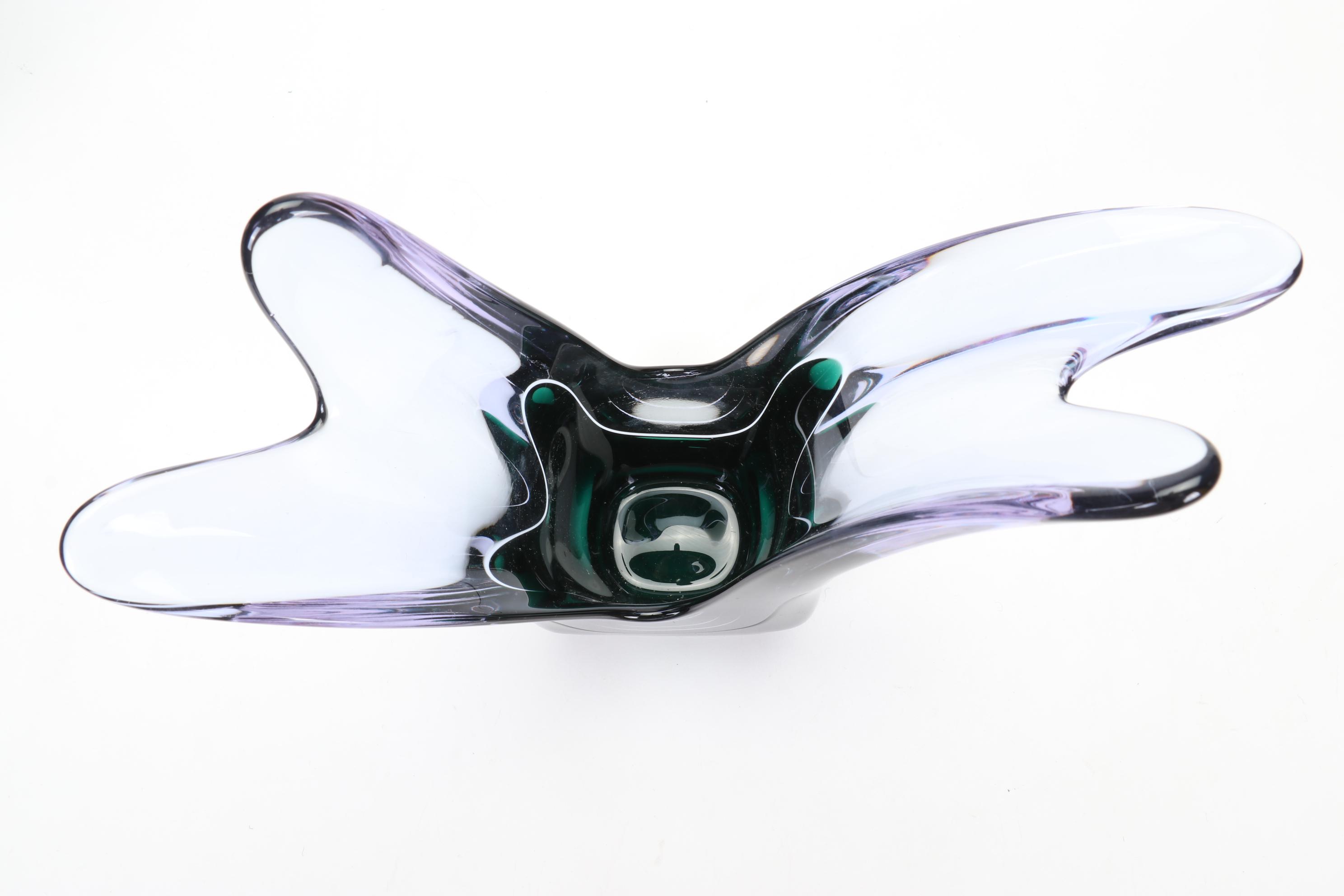 Signed Varsava Amethyst Glass Vase with Other Blown Glass Art Vases