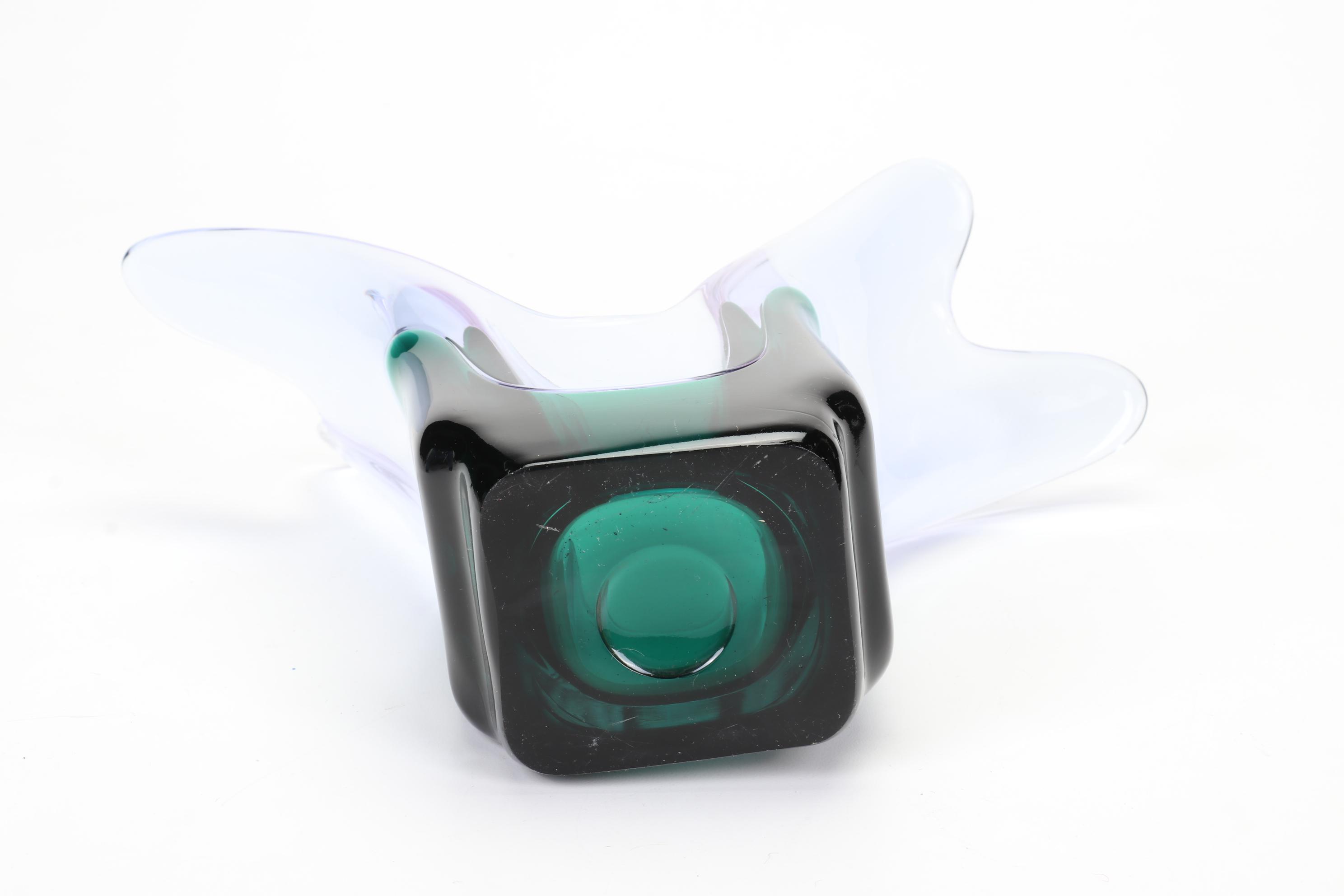 Signed Varsava Amethyst Glass Vase with Other Blown Glass Art Vases