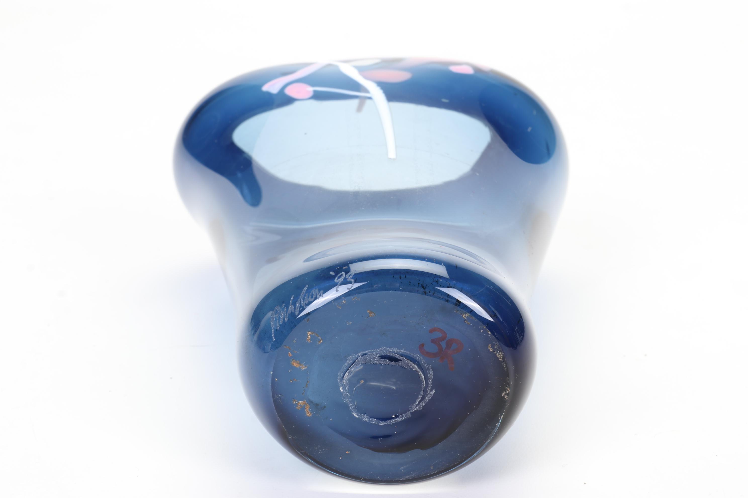 Signed Varsava Amethyst Glass Vase with Other Blown Glass Art Vases