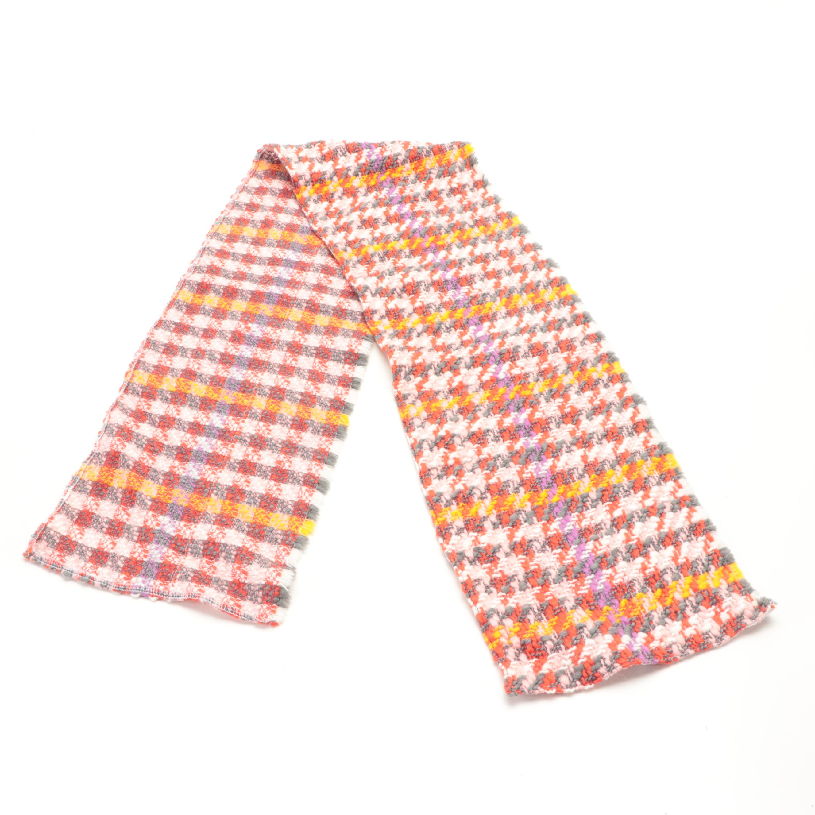 Multicolor Wool Tweed Scarves, Plaid Scarves, and Knit Beanies