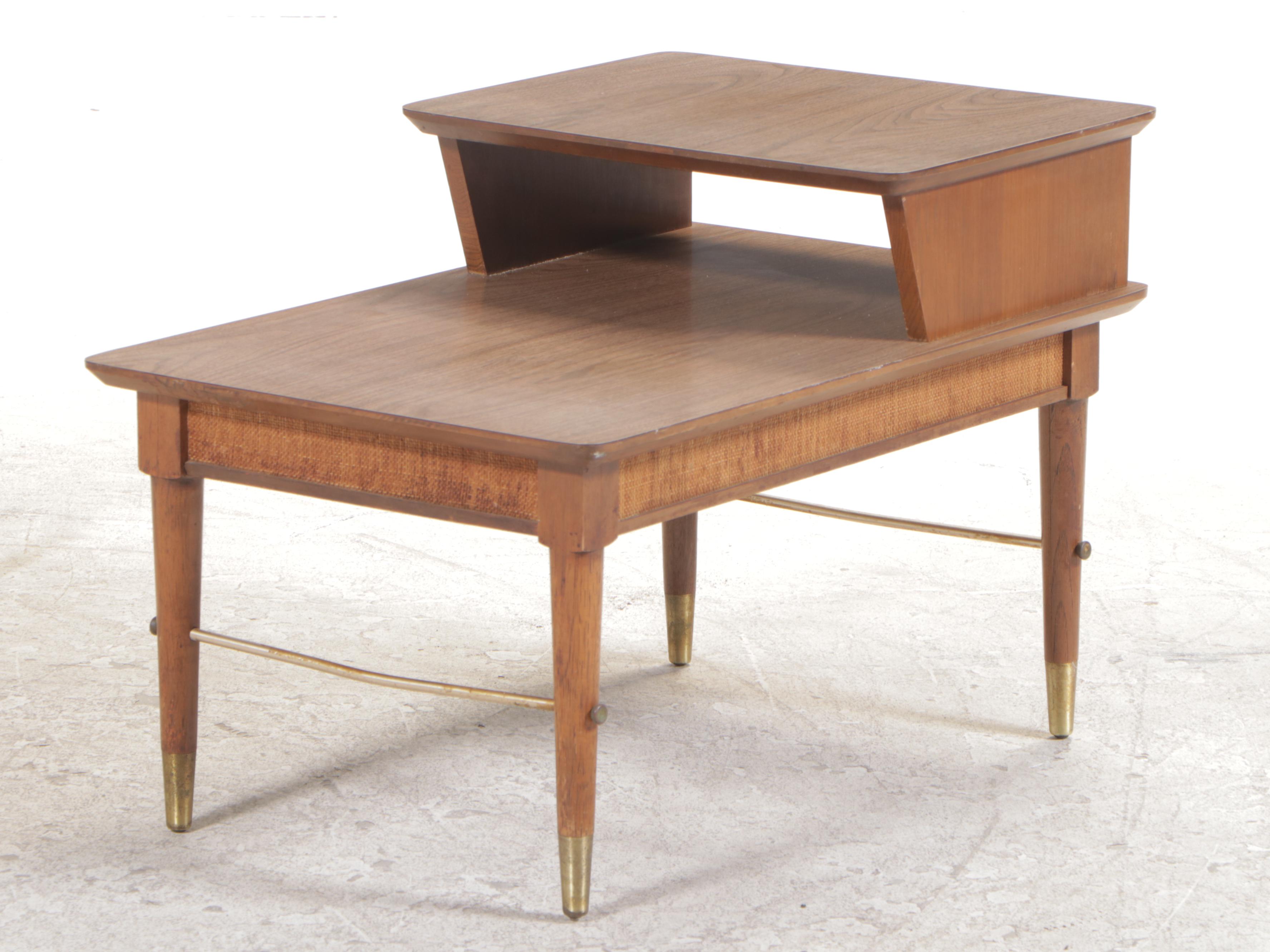 Two Mid Century Modern Tiered Side Tables, Mid to Late 20th C.