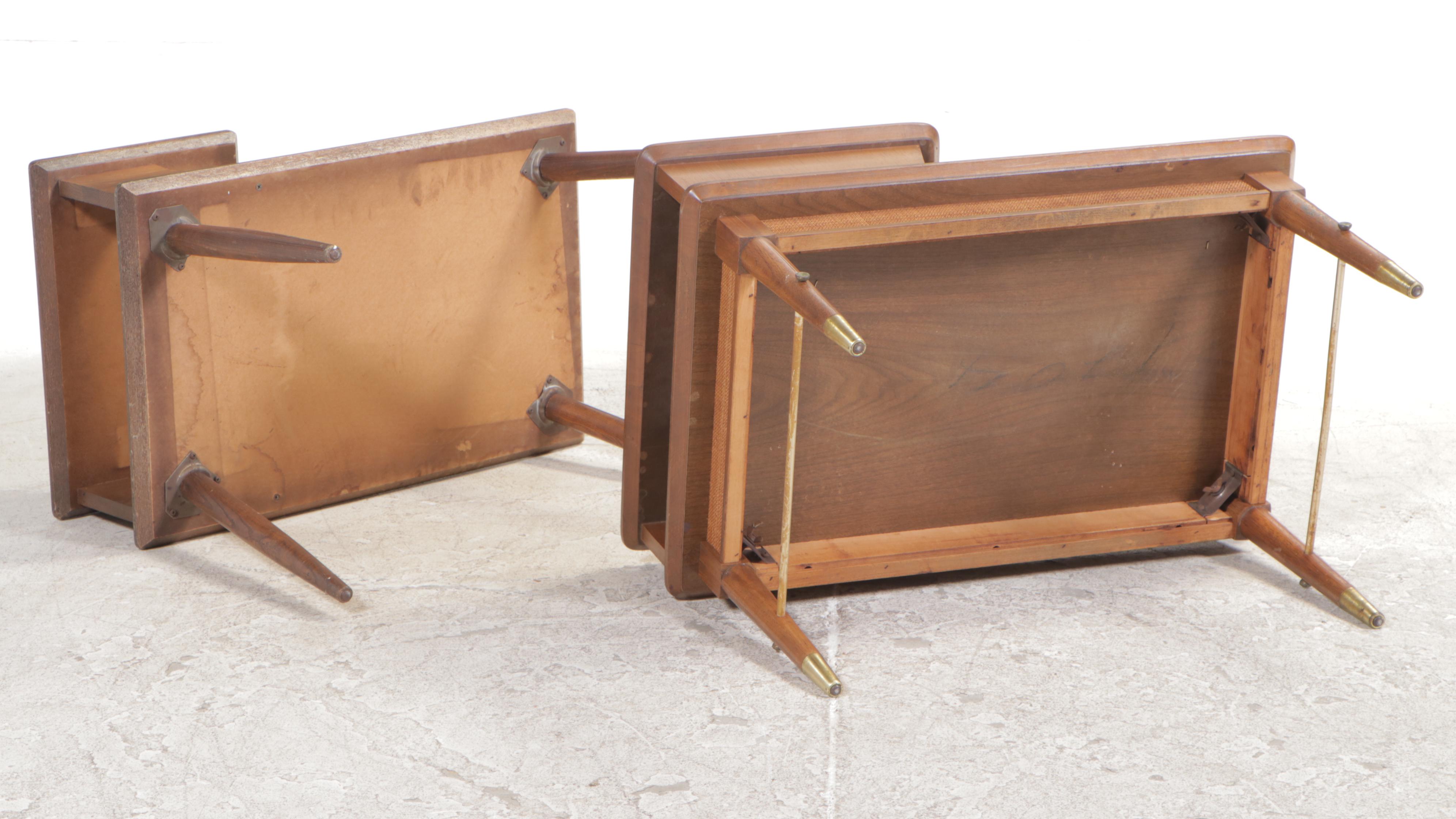 Two Mid Century Modern Tiered Side Tables, Mid to Late 20th C.