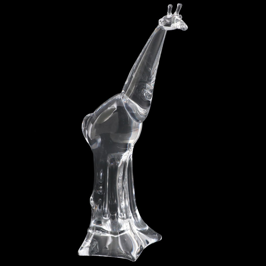 Steuben Art Glass "Young Giraffe" Figurine Designed by Lloyd Atkins