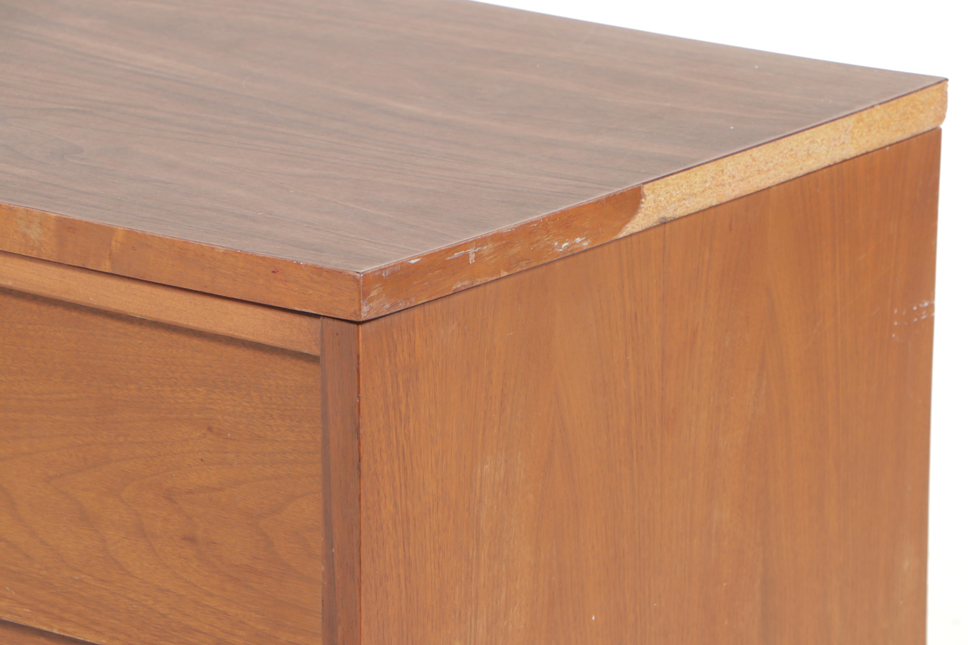 Ward Furniture Walnut and Laminate Modernist Double Dresser