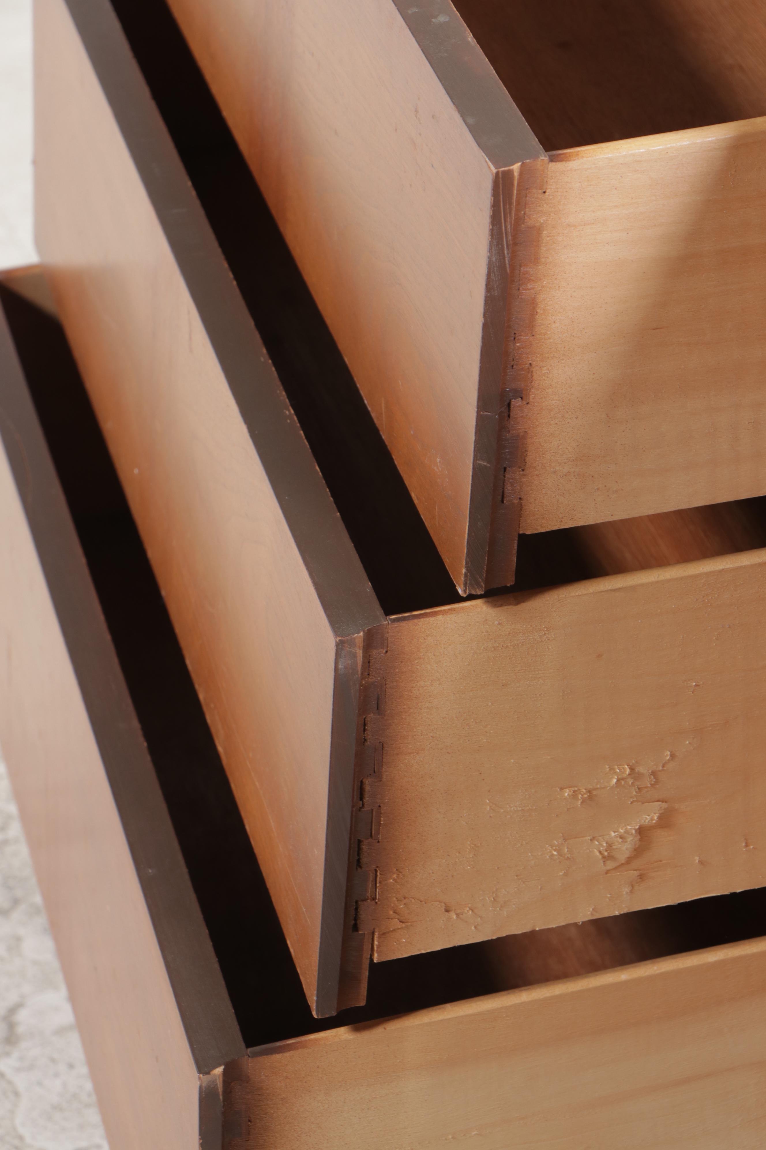 Ward Furniture Walnut and Laminate Modernist Double Dresser