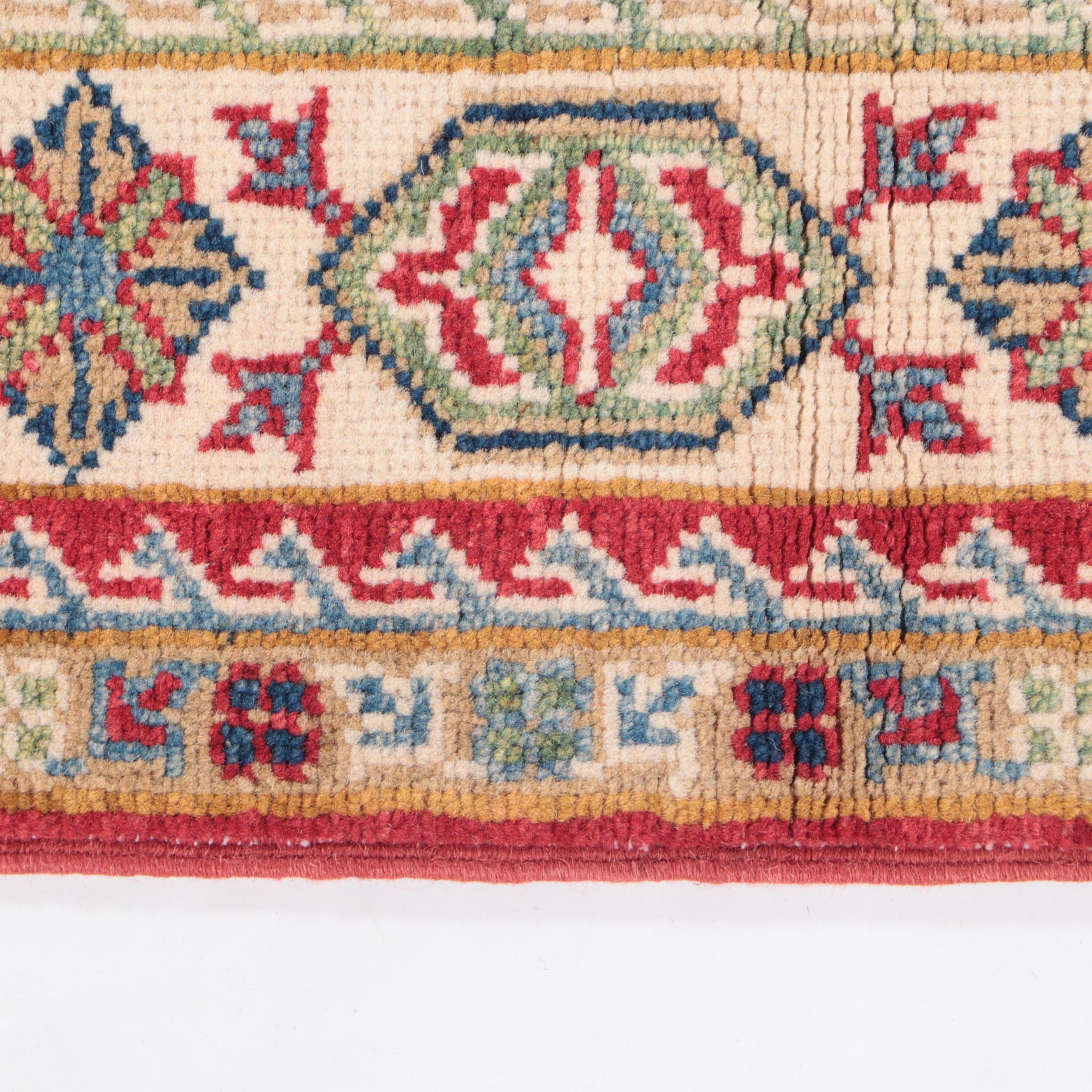 3'11 x 5'8 Hand-Knotted Pakistani Kazak Area Rug