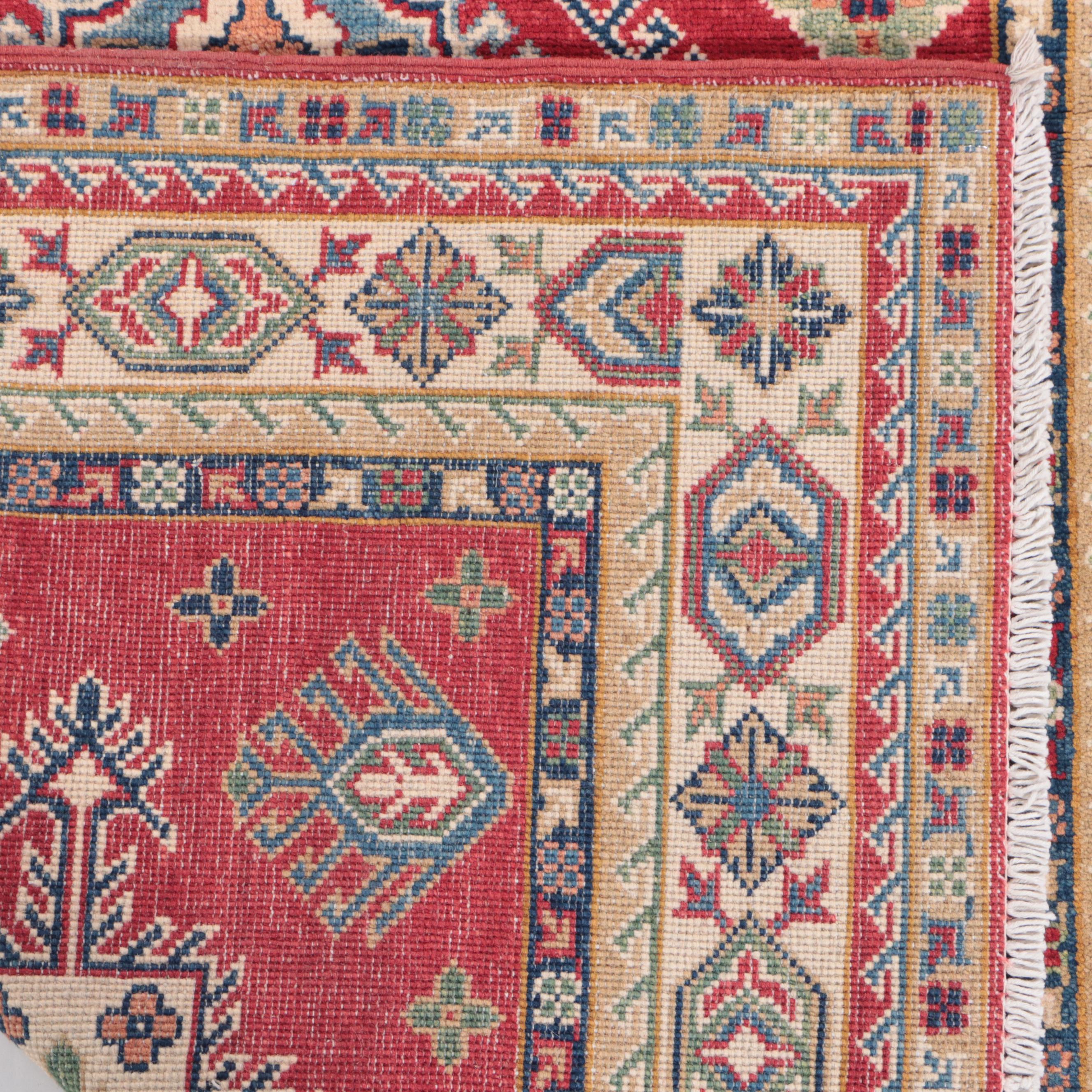 3'11 x 5'8 Hand-Knotted Pakistani Kazak Area Rug