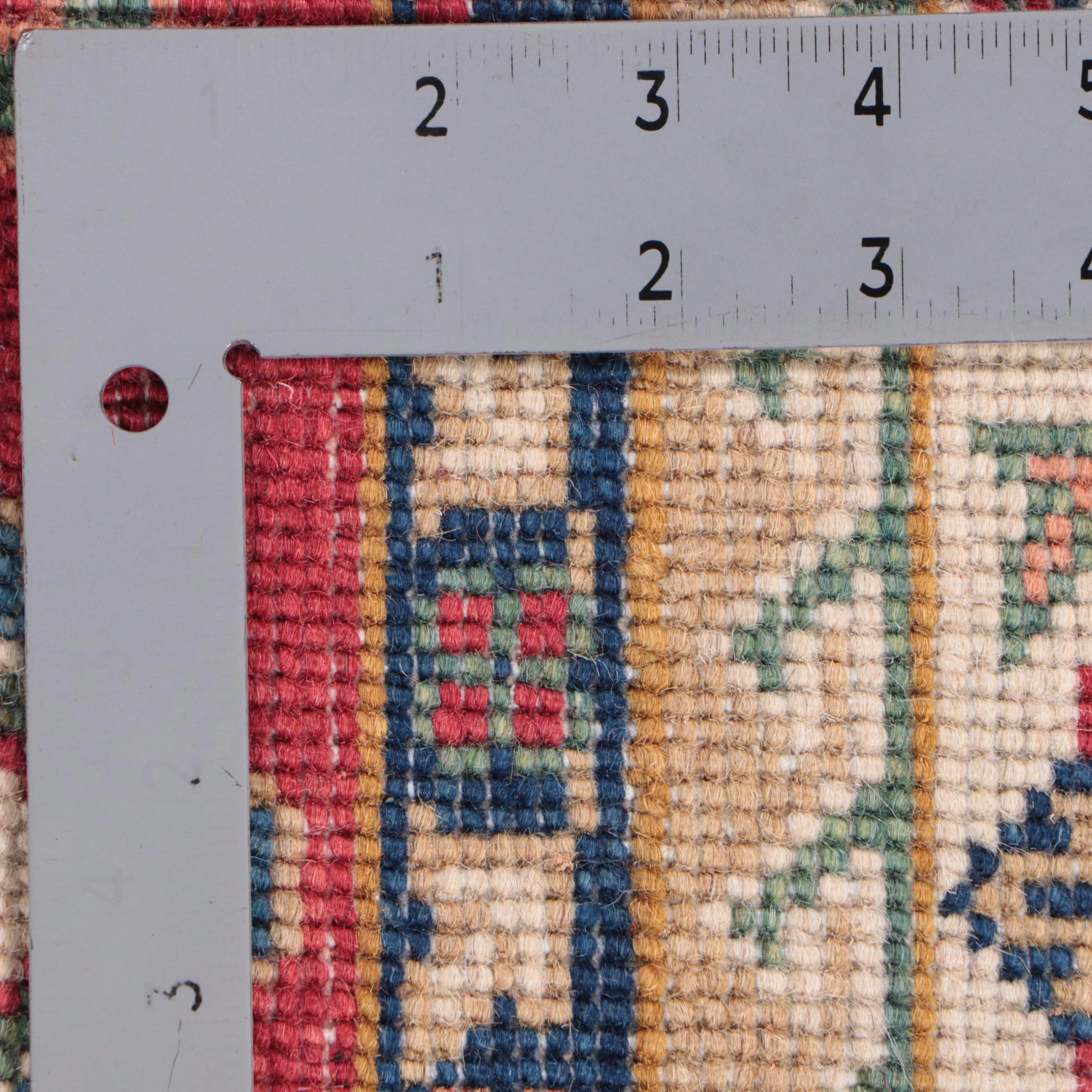 3'11 x 5'8 Hand-Knotted Pakistani Kazak Area Rug