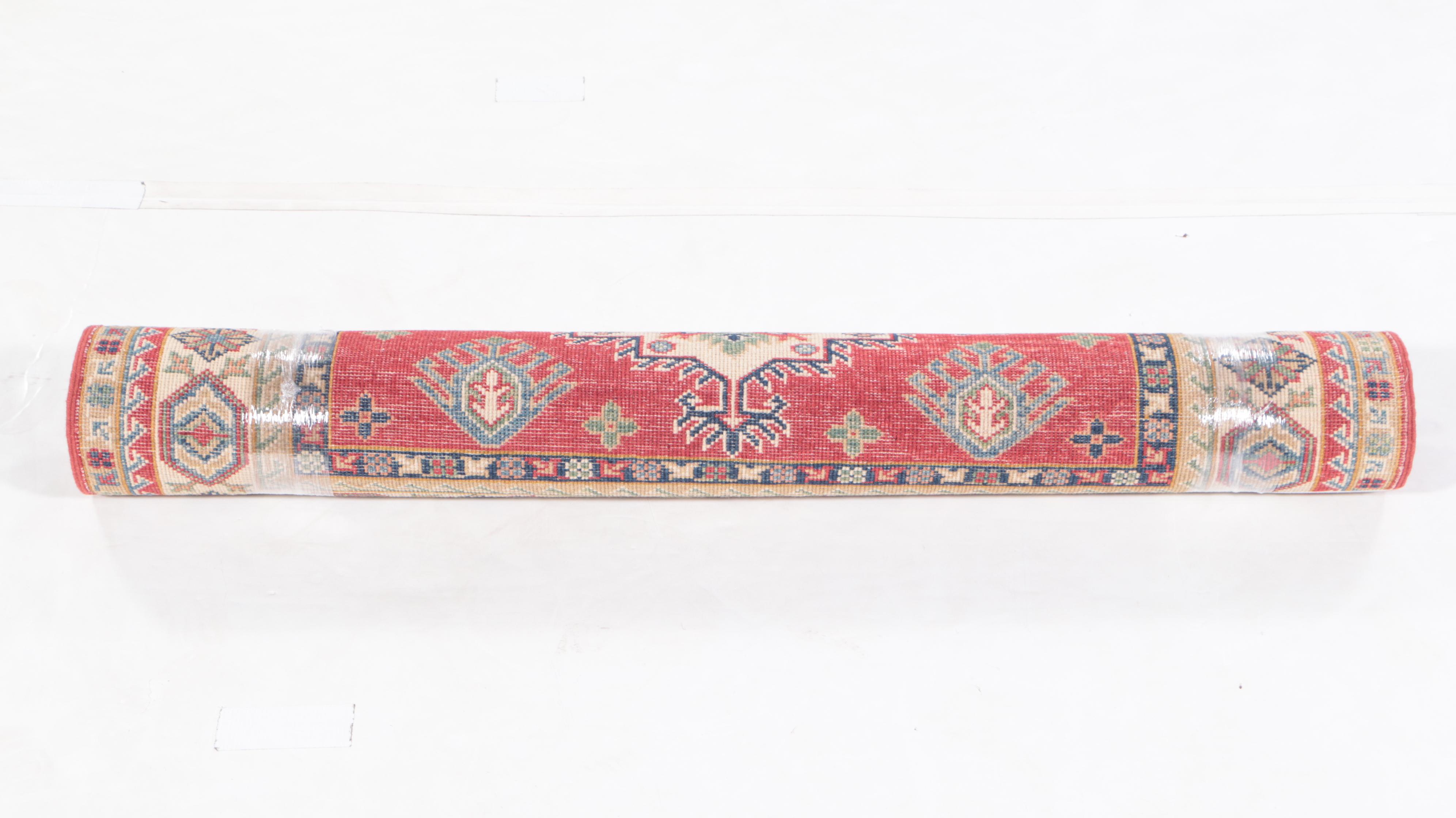 3'11 x 5'8 Hand-Knotted Pakistani Kazak Area Rug