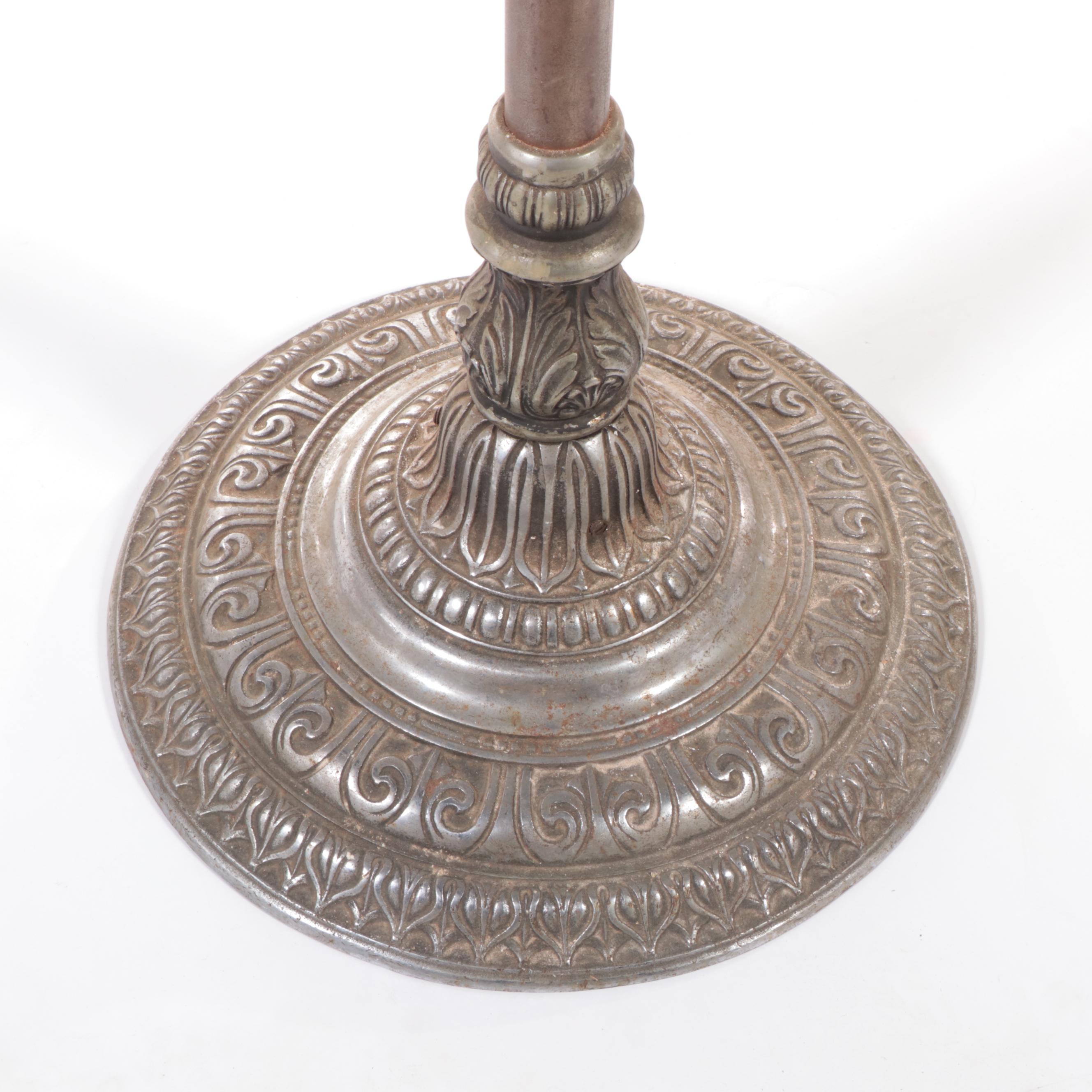 Neoclassical Style Metal Floor Candlestick, 20th Century